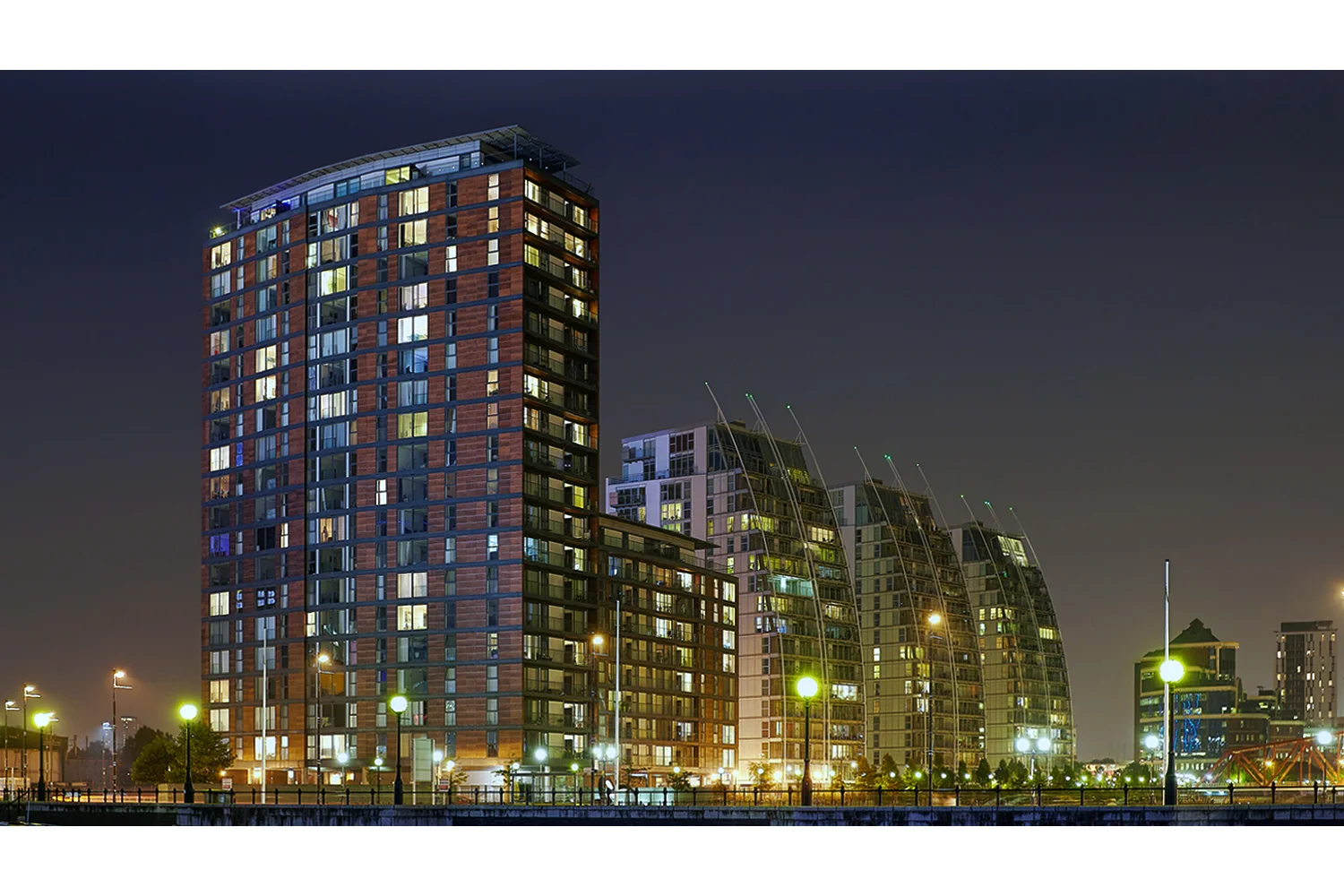 Architectural photography exterior: Salford quays development including NV buildings. Architects include Broadway Malyan. Image (C) Matthewlingphotography.co.uk
