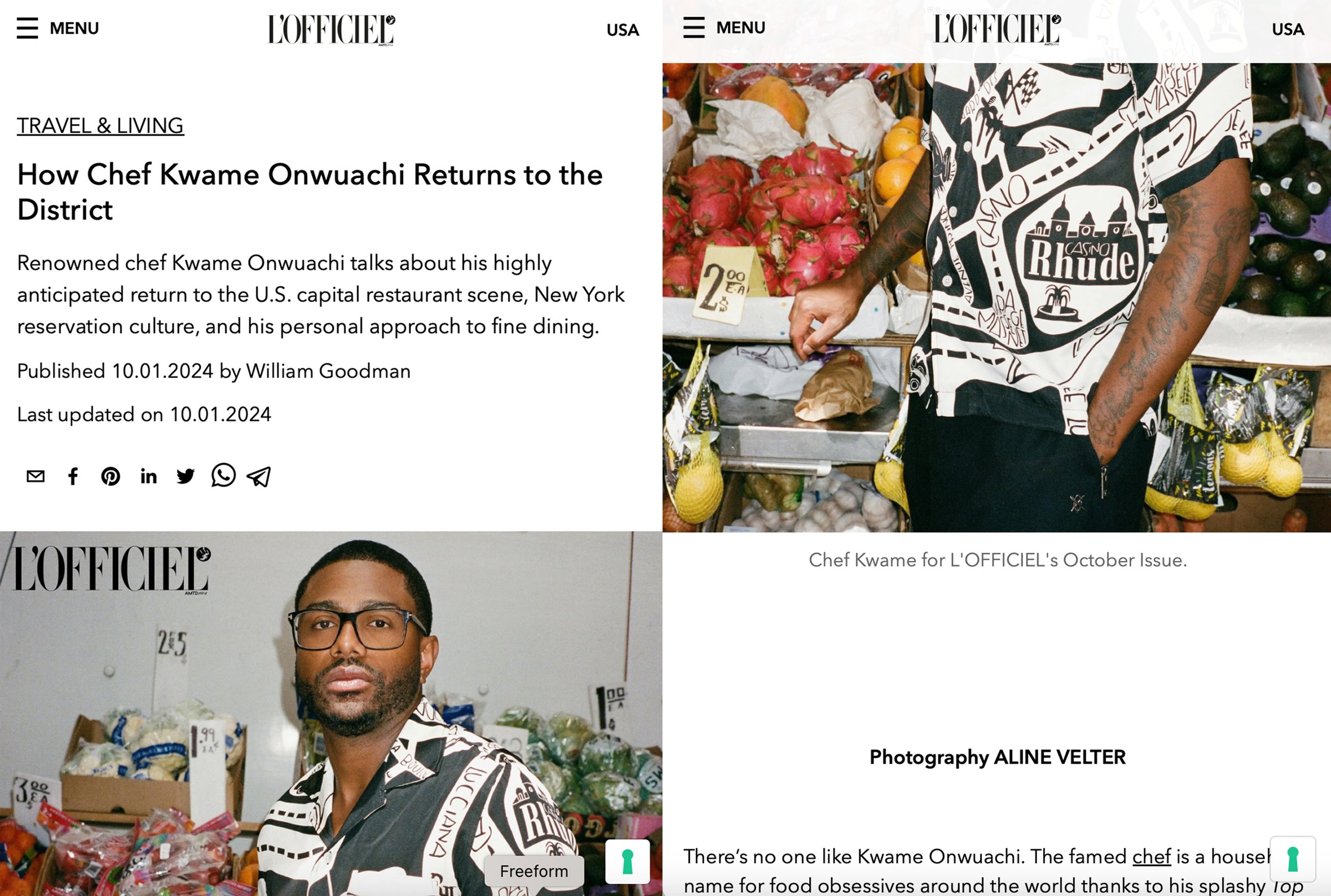 L'Officiel USA | Kwame Onwuachi