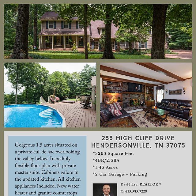 🚨 Open House Alert!!🚨 Sunday, October 20th 2-4PM
Hendersonville beauty on almost 1.5 acres ! Private cul-de-sac with amazing views, backyard oasis, and flexible floor plan with 4 bedrooms and 2.5 baths!