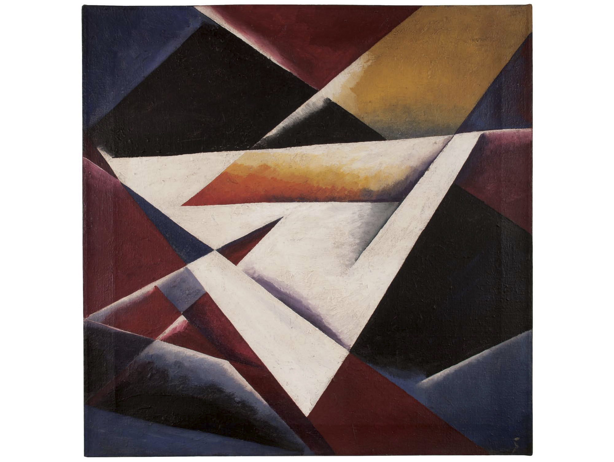   Unattributed. Unsigned.     In the style of Lyubov Popova.&nbsp;   Oil on canvas, 60 x 60 cm. 