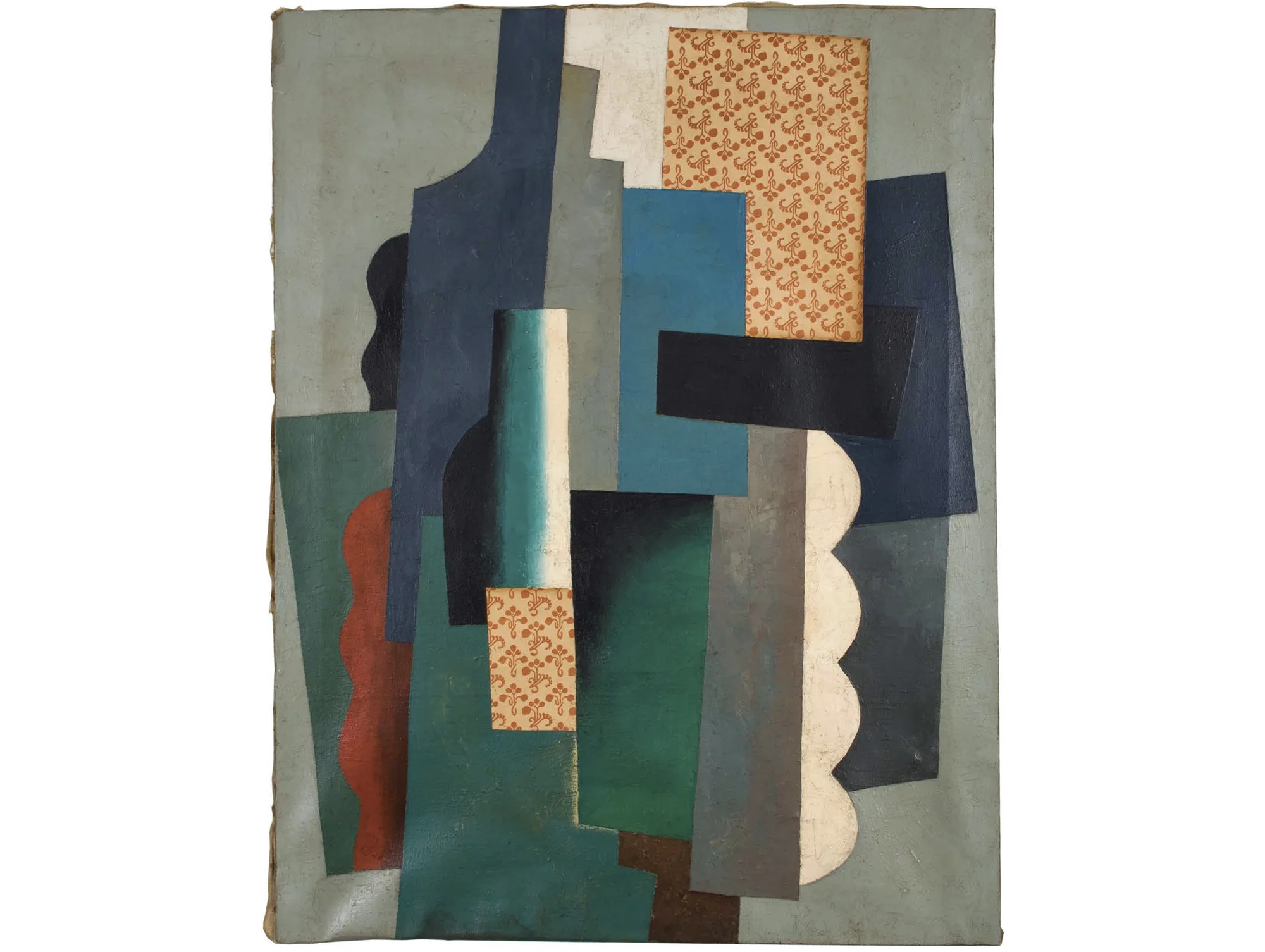 Unattributed. Unsigned. In the style of Lyubov Popova. Mixed media on Canvas. 60 x 50 cm.