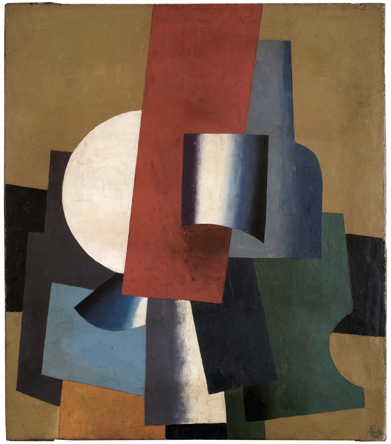 Unattributed. Unsigned. In the style of Lyubov Popova. Oil on Canvas, 70.5 x 60 cm.