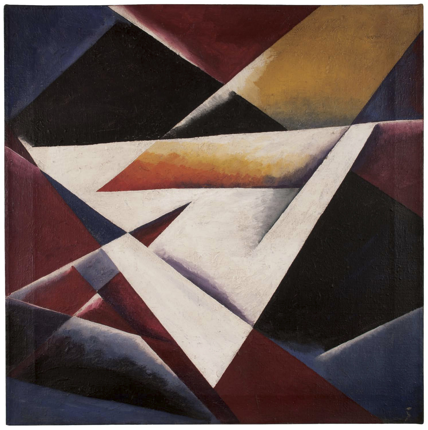  Unattributed. Unsigned. In the style of Lyubov Popova.&nbsp;Oil on canvas, 60 x 60 cm. 