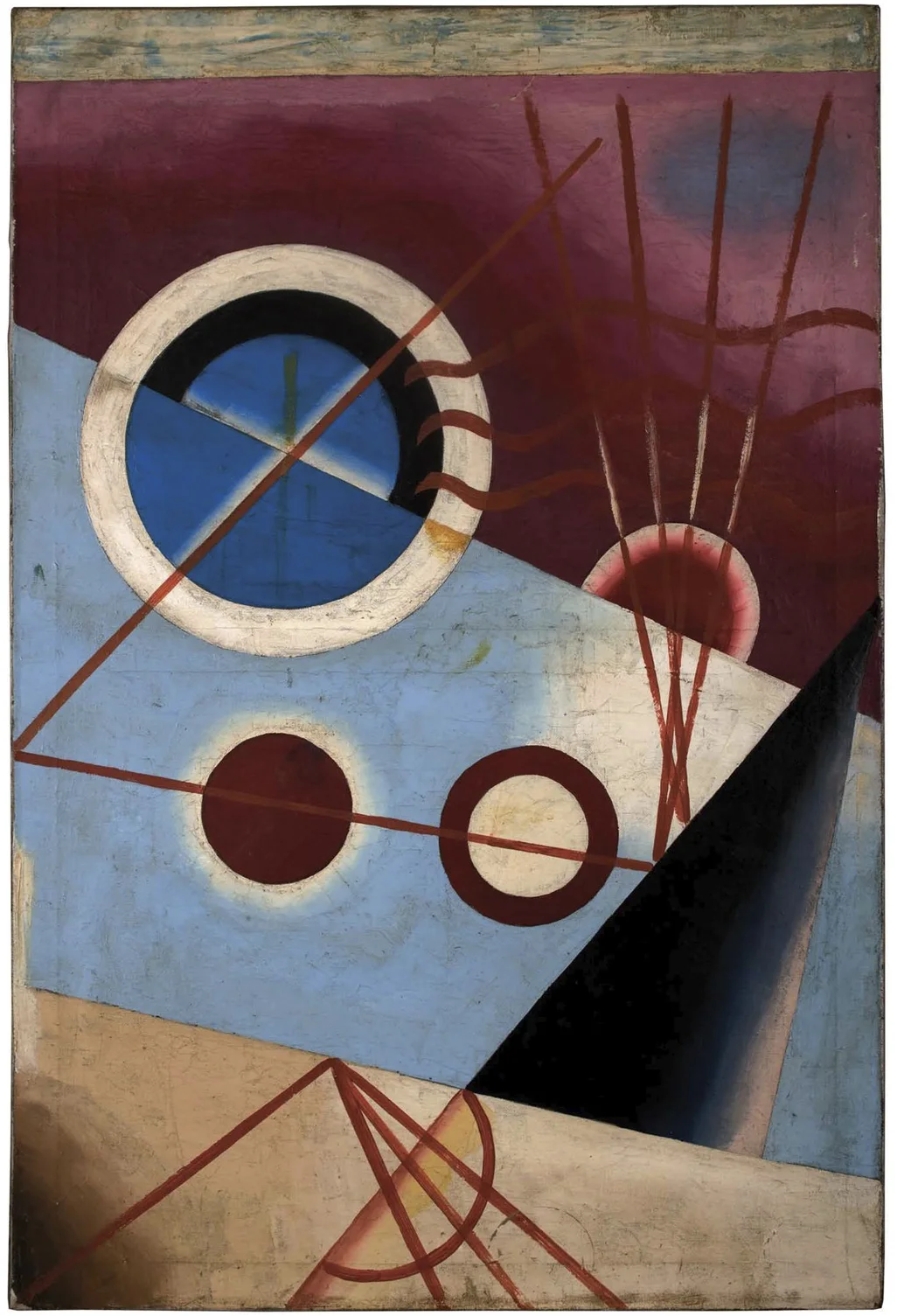 Unattributed. Signed “b No 114”. In the style of Bela Uitz. Undeciphered stamp on lower right front. Oil on canvas. 90 x 60 cm.