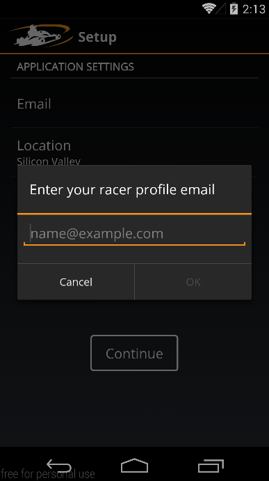  Sign in screen 