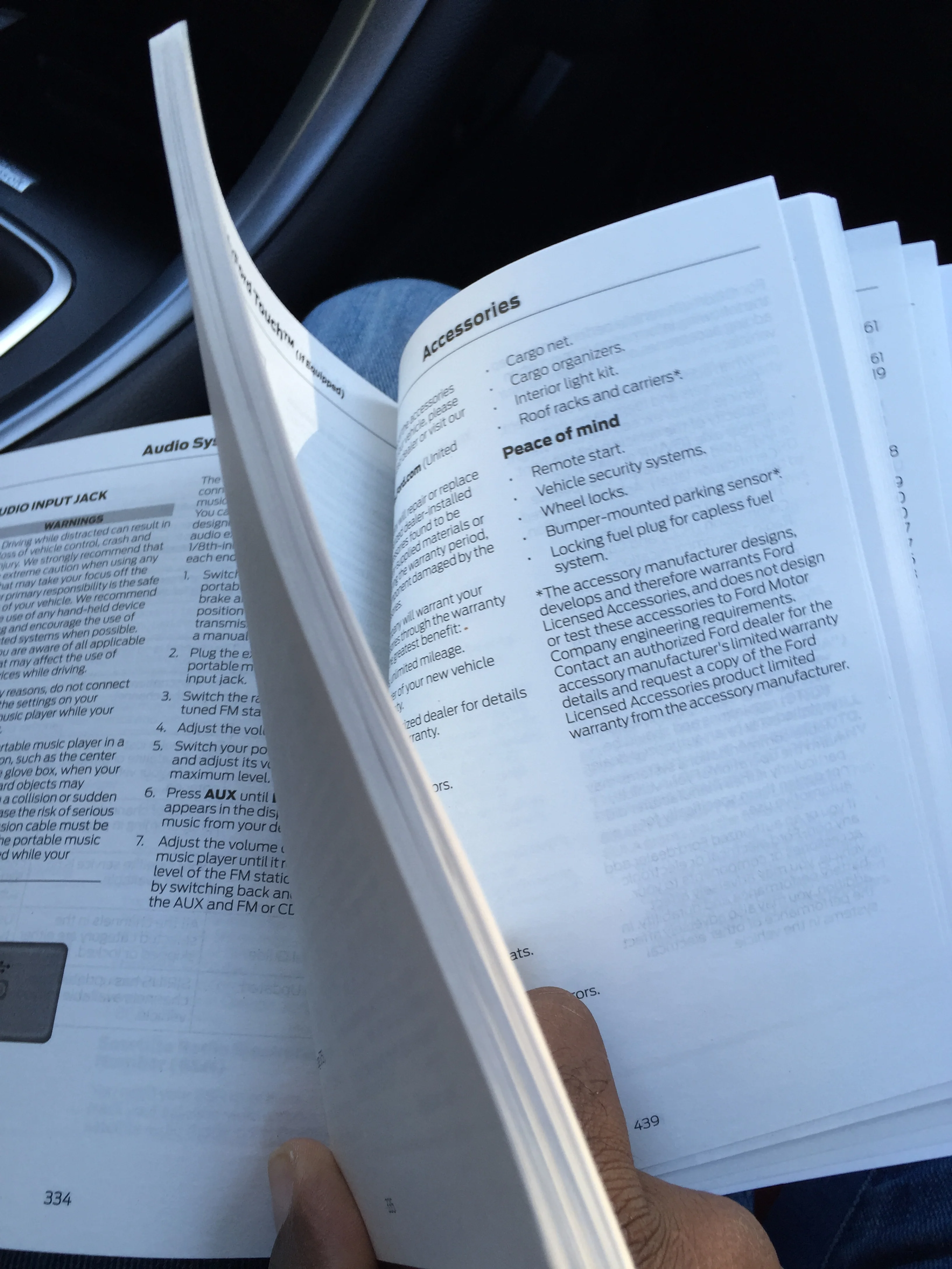  This section of documentation in the owner's manual is dedicated expressly to the infotainment system of a Ford vehicle. &nbsp;Given all of the features, I found it surprisingly small however, upon further inspection, I realized more information is 