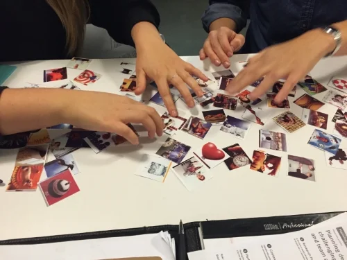  Card sorting comes in many varieties. Does the process need to include words?&nbsp; This method that I learned involves images and is an effective technique for the process. 