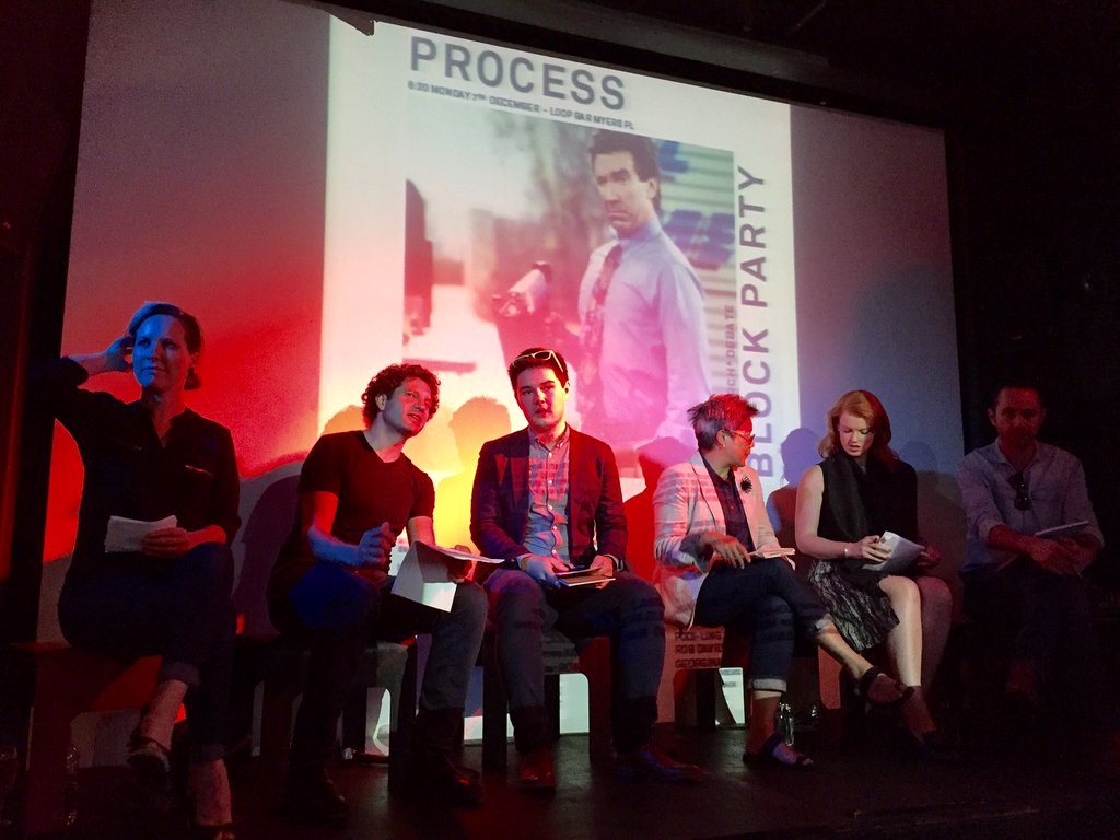 On the Loop stage L-R Kath Clark, Rowan Opat, Daniel Lawson, yours truly, Gerogina Hoad + Rob Davidov