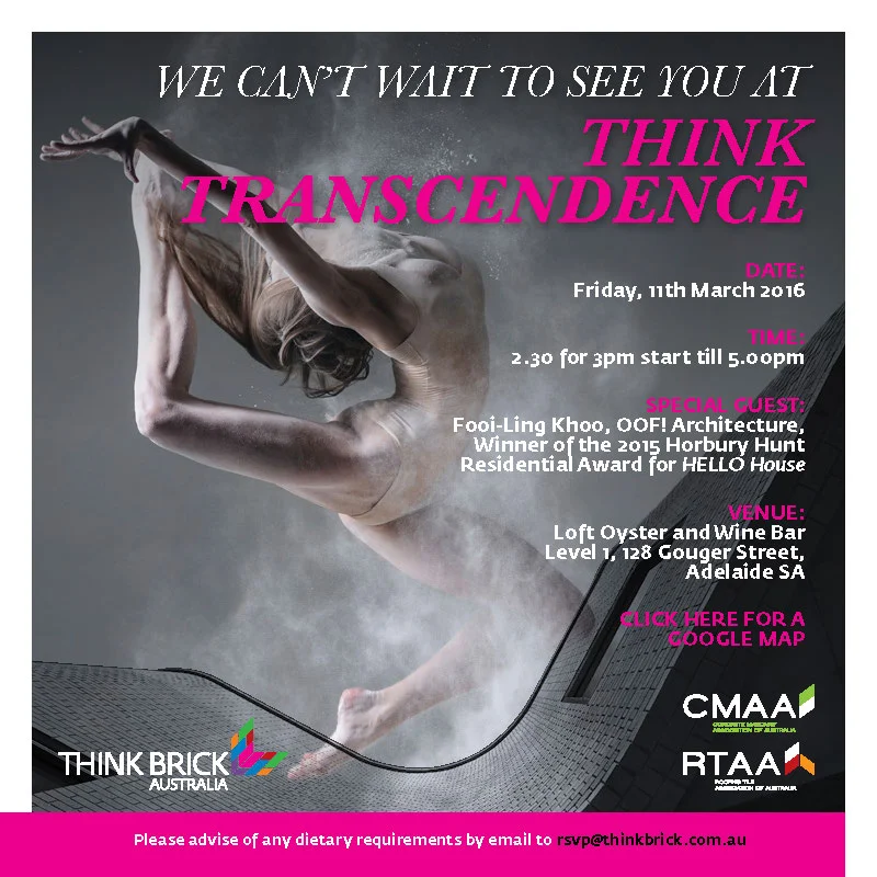 Hellooo Adelaide! In town for ThinkBrick talk on Friday