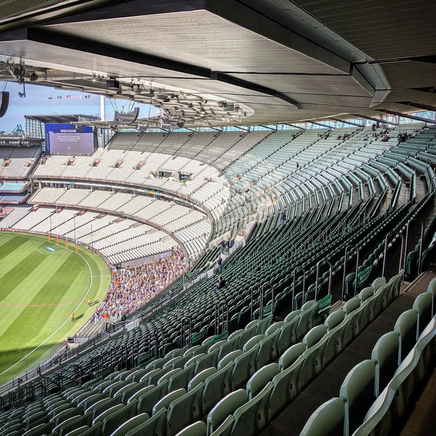 High, high up in the stands waiting for the 100,000 to get here
&gt; #mcg #grandfinal