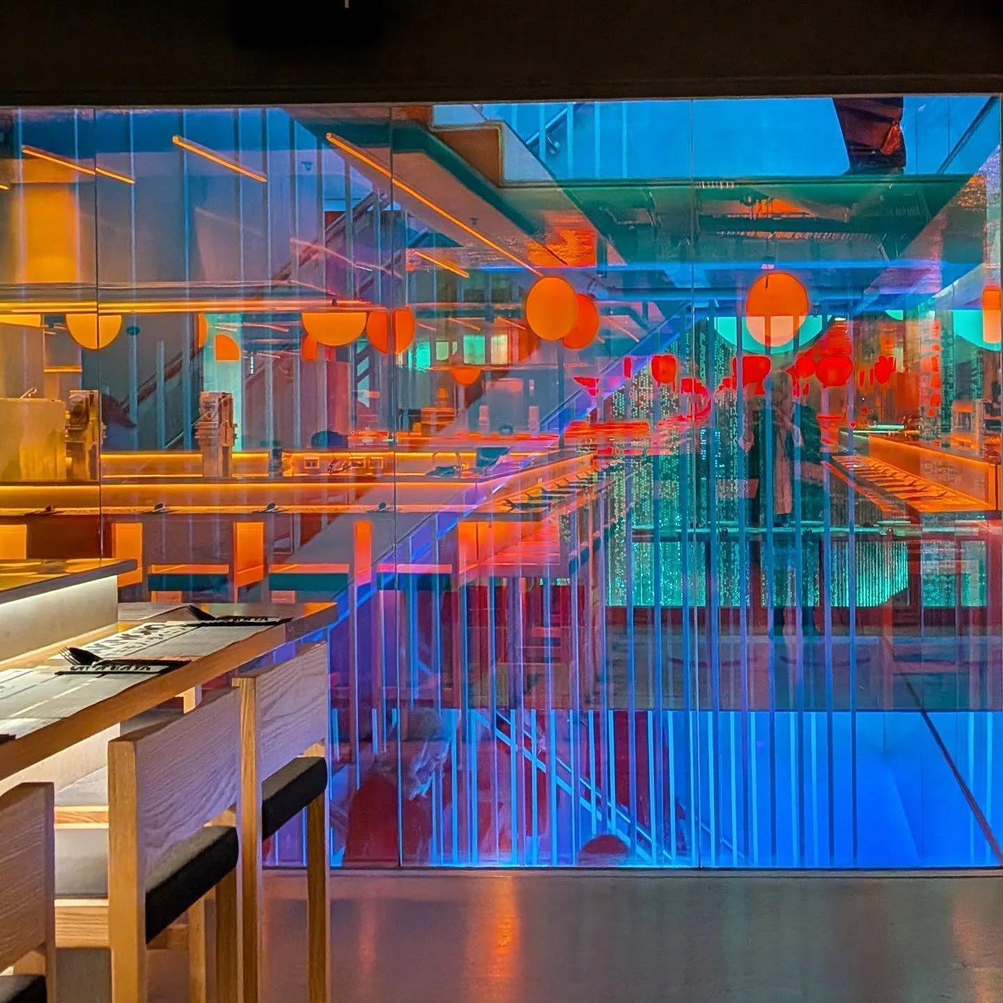 Glorious colour saturated interiors of Yakimono. Food is pretty good too
&gt; #yakimono #russellandgeorge