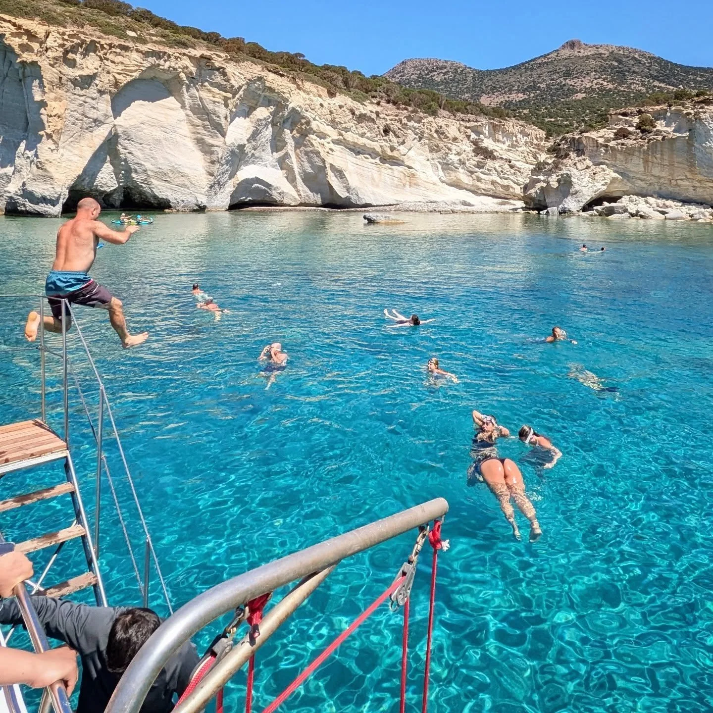 Kleftiko - a cove only accessible by boat with jagged rock formations and crystal blue waters from a dream
