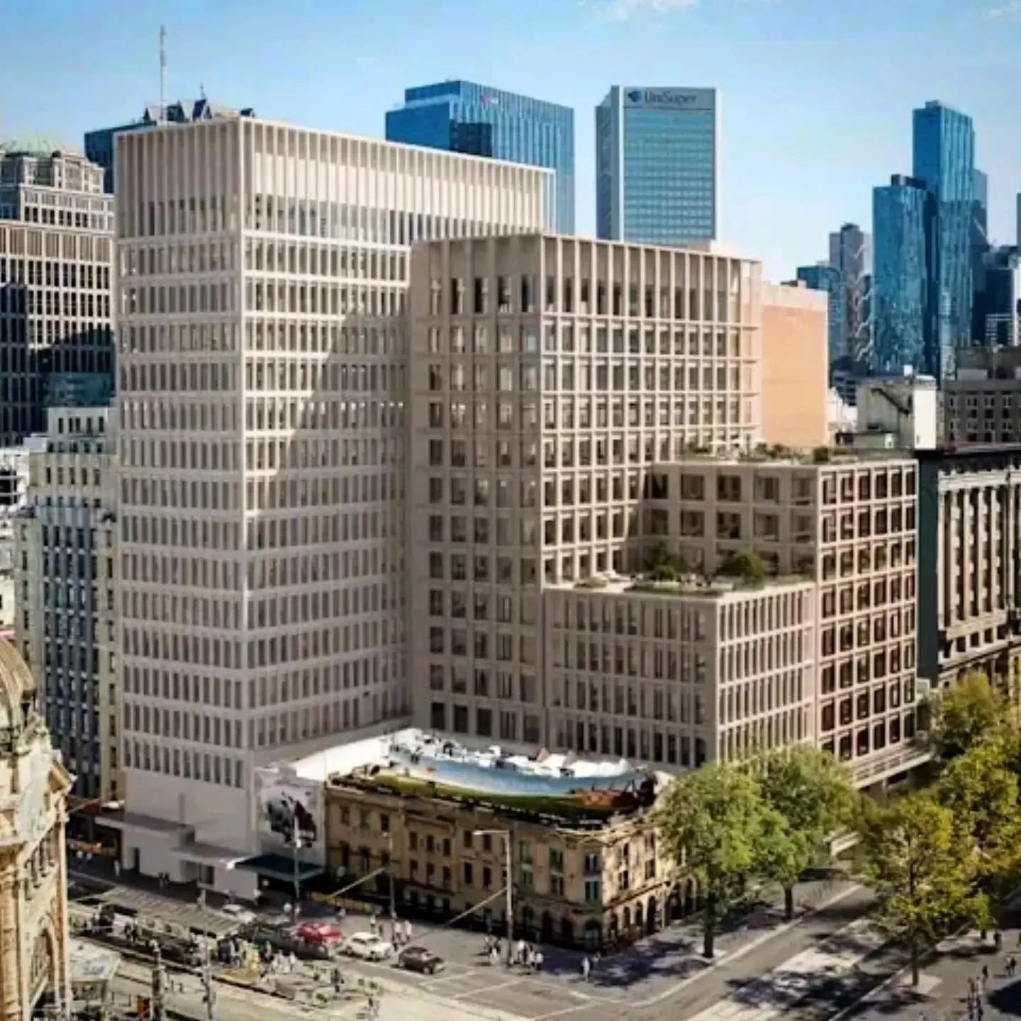 Good Norman Day article about the "bully" behind Young and Jackson's in the Age today. Lendlease no longer wants its previously approved tower at 100% of the height limit as they "need" it twice as tall &ldquo;to better align with