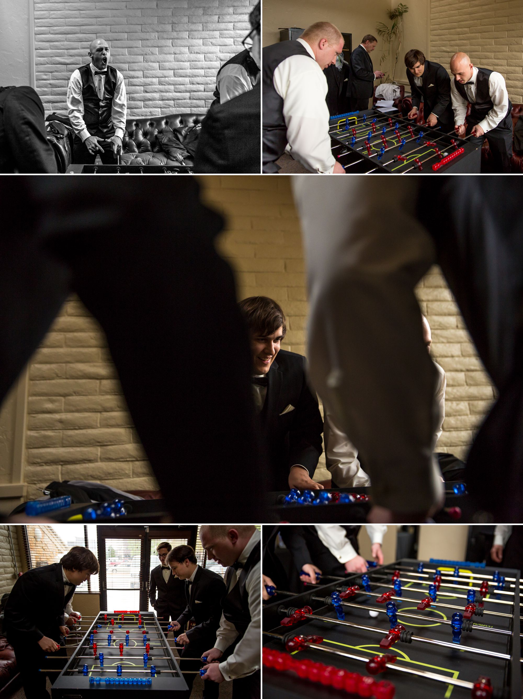 Grooms room complete with foosball table