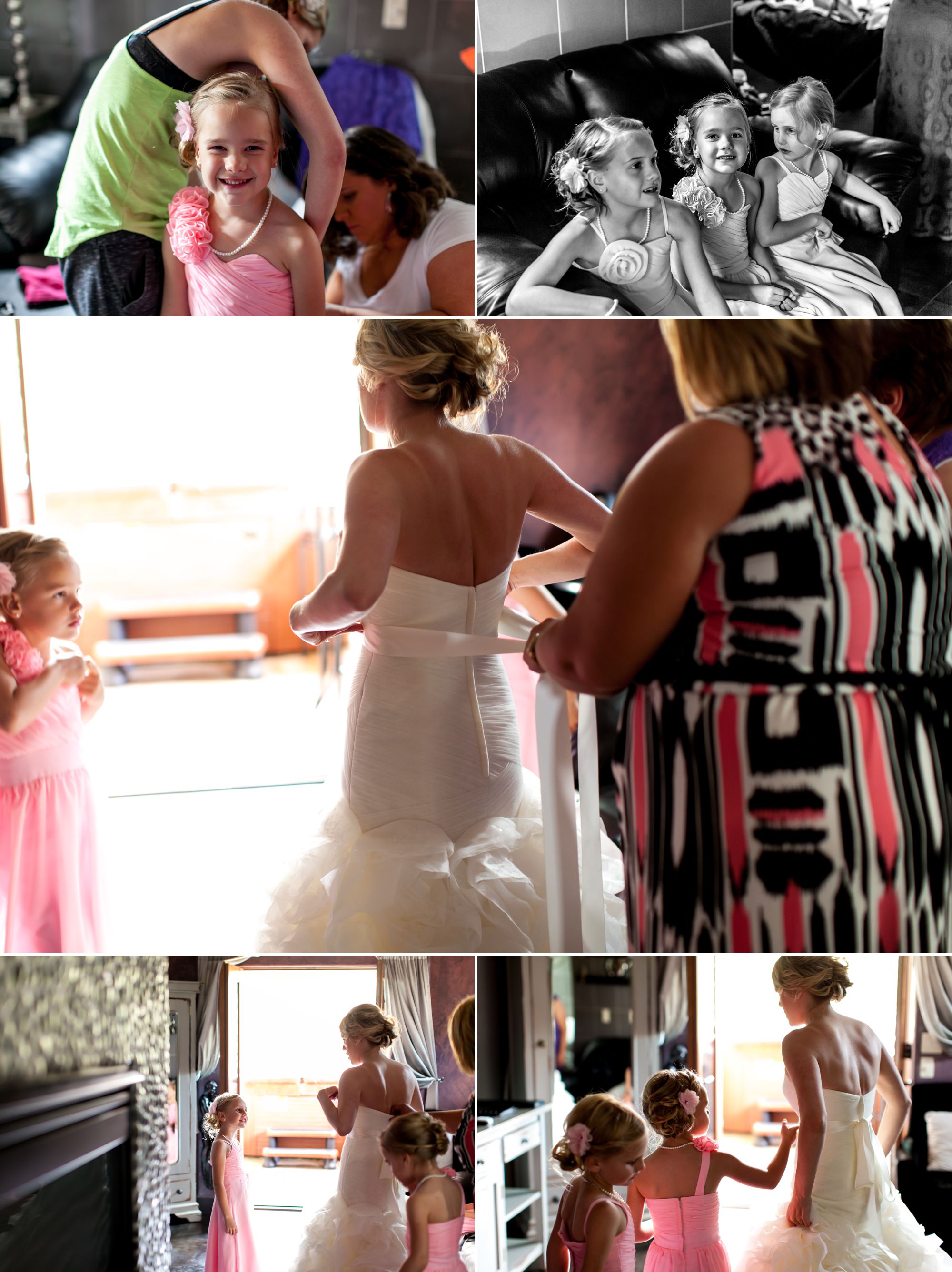 Nothing better than sisters, daughters, nieces and mom helping you get into your gown!