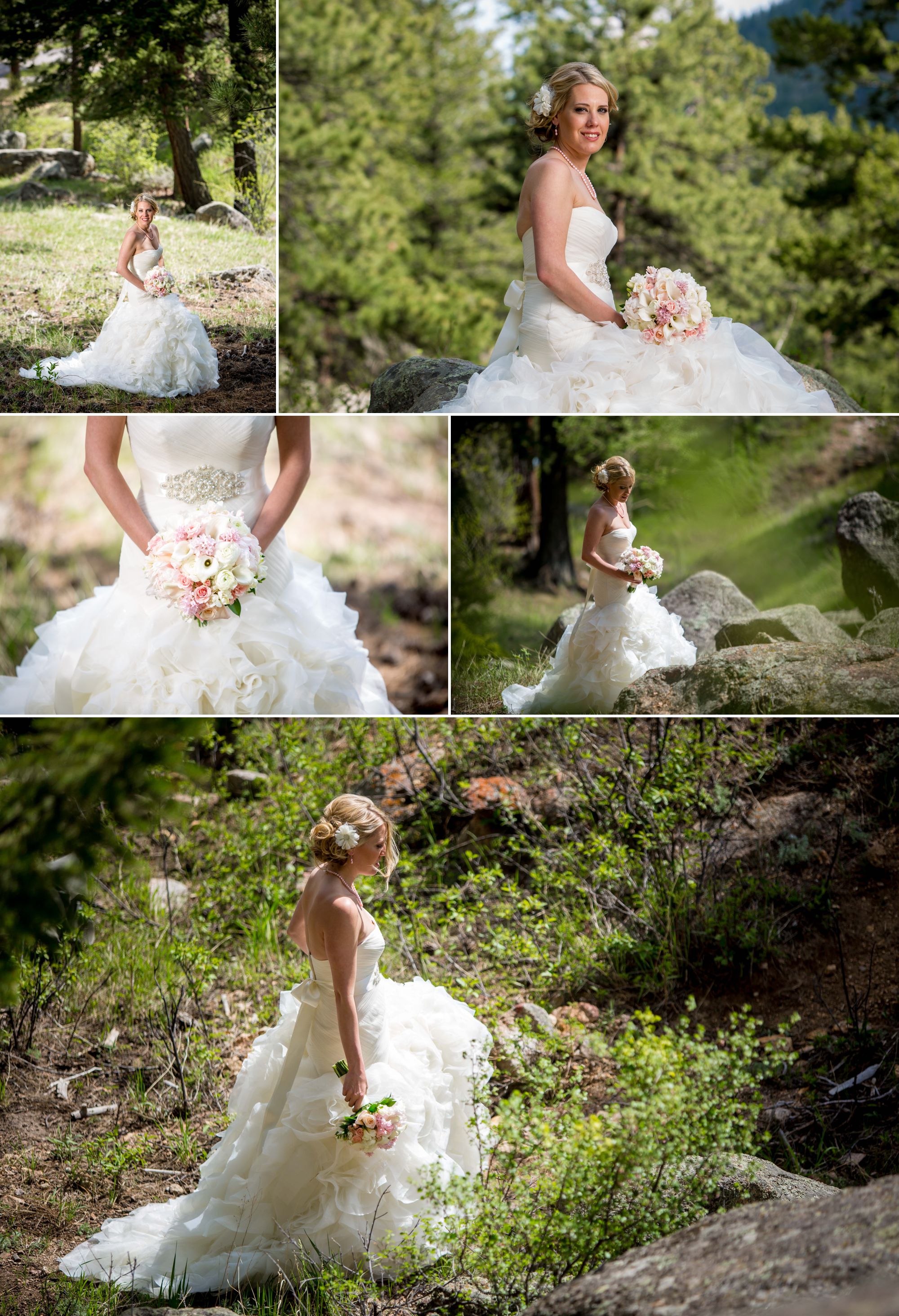 Amazing bride on her wedding day on the hillside of Della Terra Mountain Chateau!