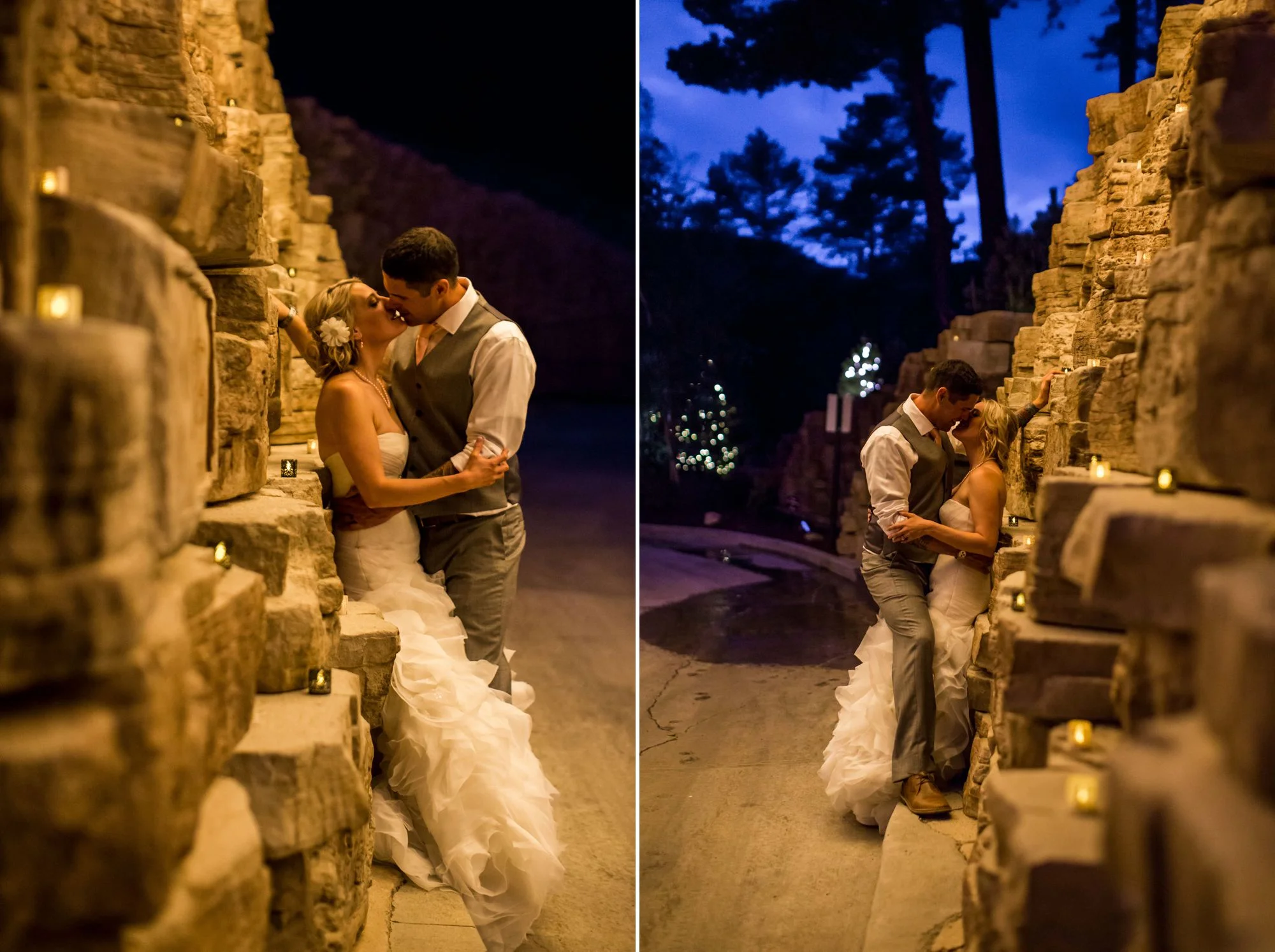 The famous wall at Della Terra with twinkling lights! So romantic!