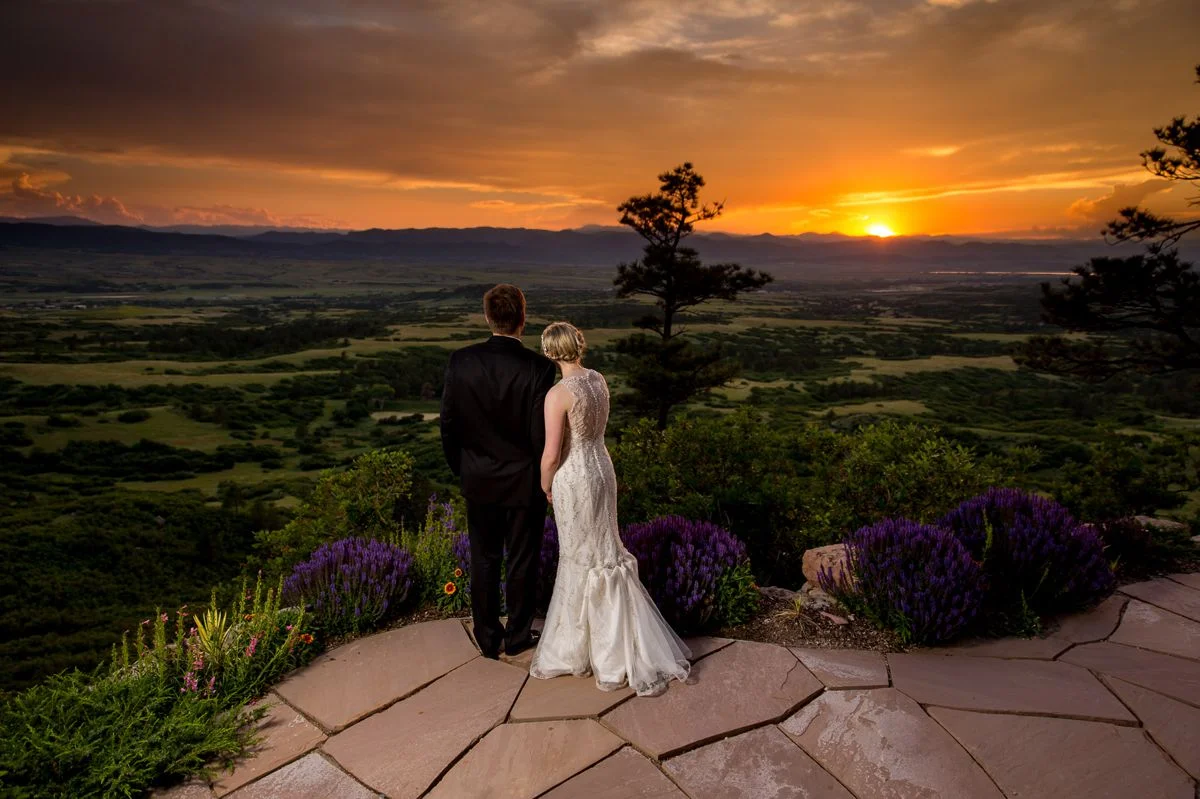 Gorgeous Colorado sunset at Cherokee Ranch & Castle by Aldabella Photography