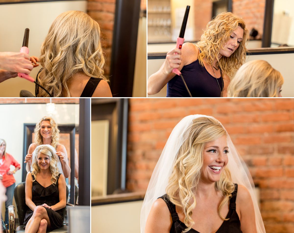 Gorgeous bride getting her final touches at Bask Salon.