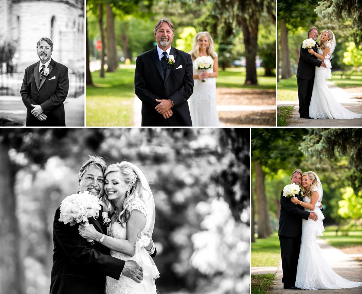 Daddy's bittersweet moment. Seeing his baby girl as a bride just before giving her away.