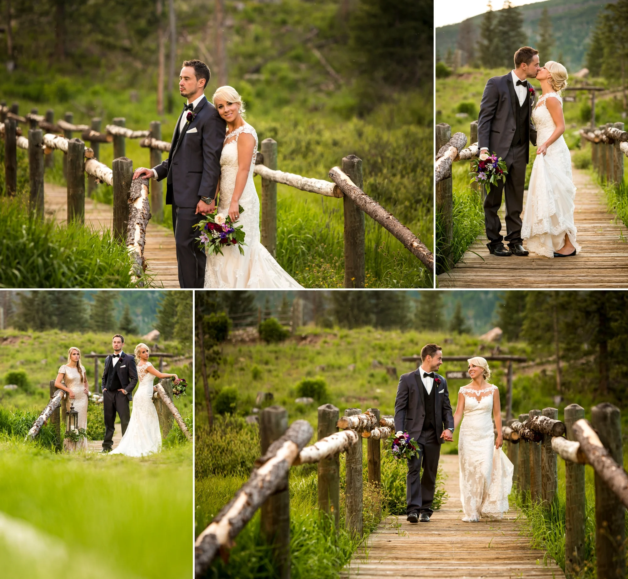 Dress & Tux from Dora Grace Bridal, Dress by Miss Stella York, Tux is Portofino & Sorella Vita Designer series Bridesmaid Dress: Modern Metallic 
