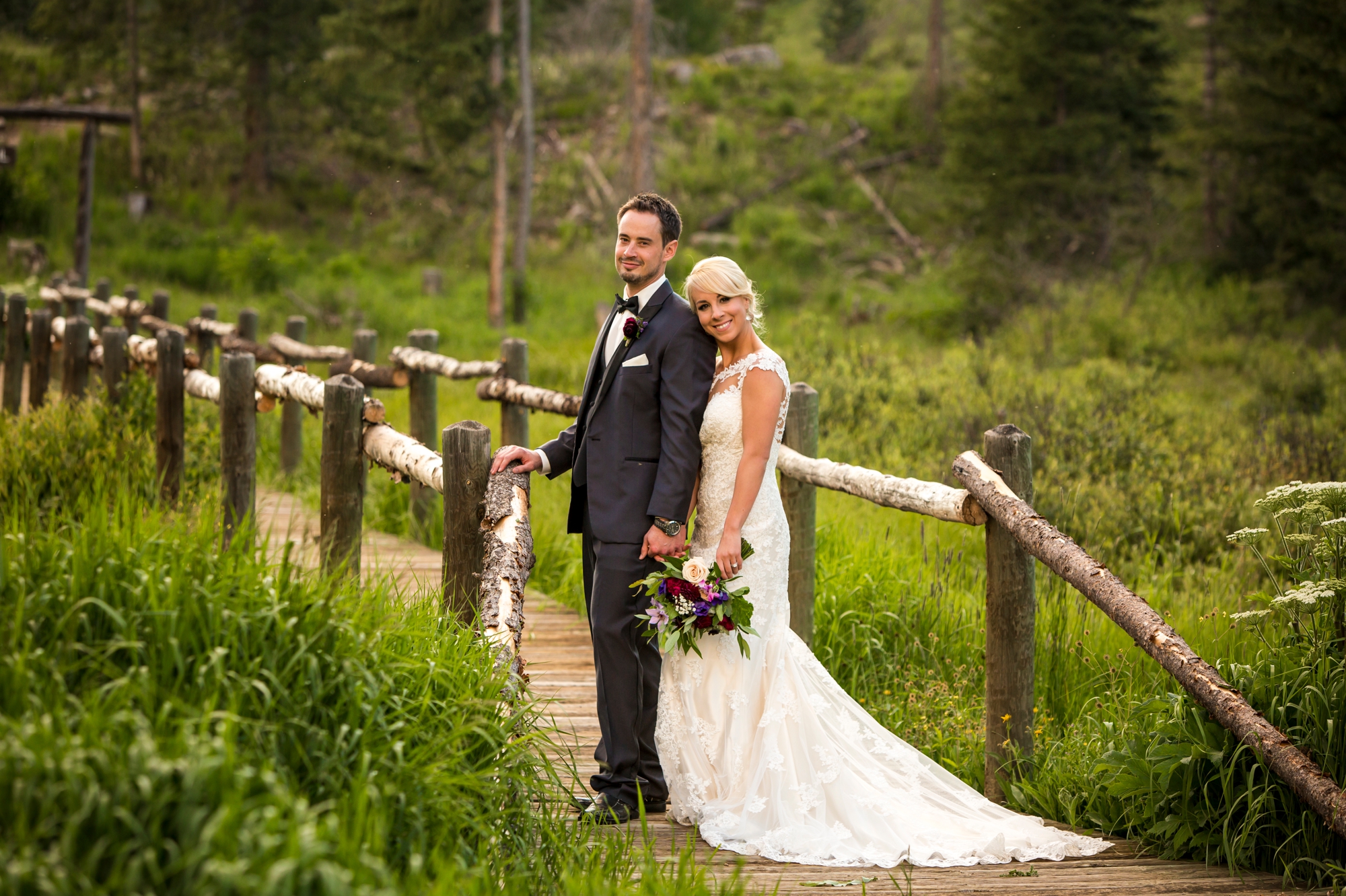 Dress & Tux from Dora Grace Bridal, Dress by Miss Stella York, Tux is Portofino 