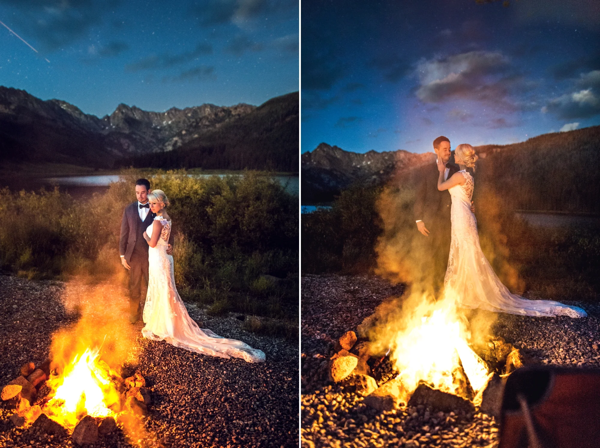 Dress & Tux from Dora Grace Bridal, Dress by Miss Stella York, Tux is Portofino