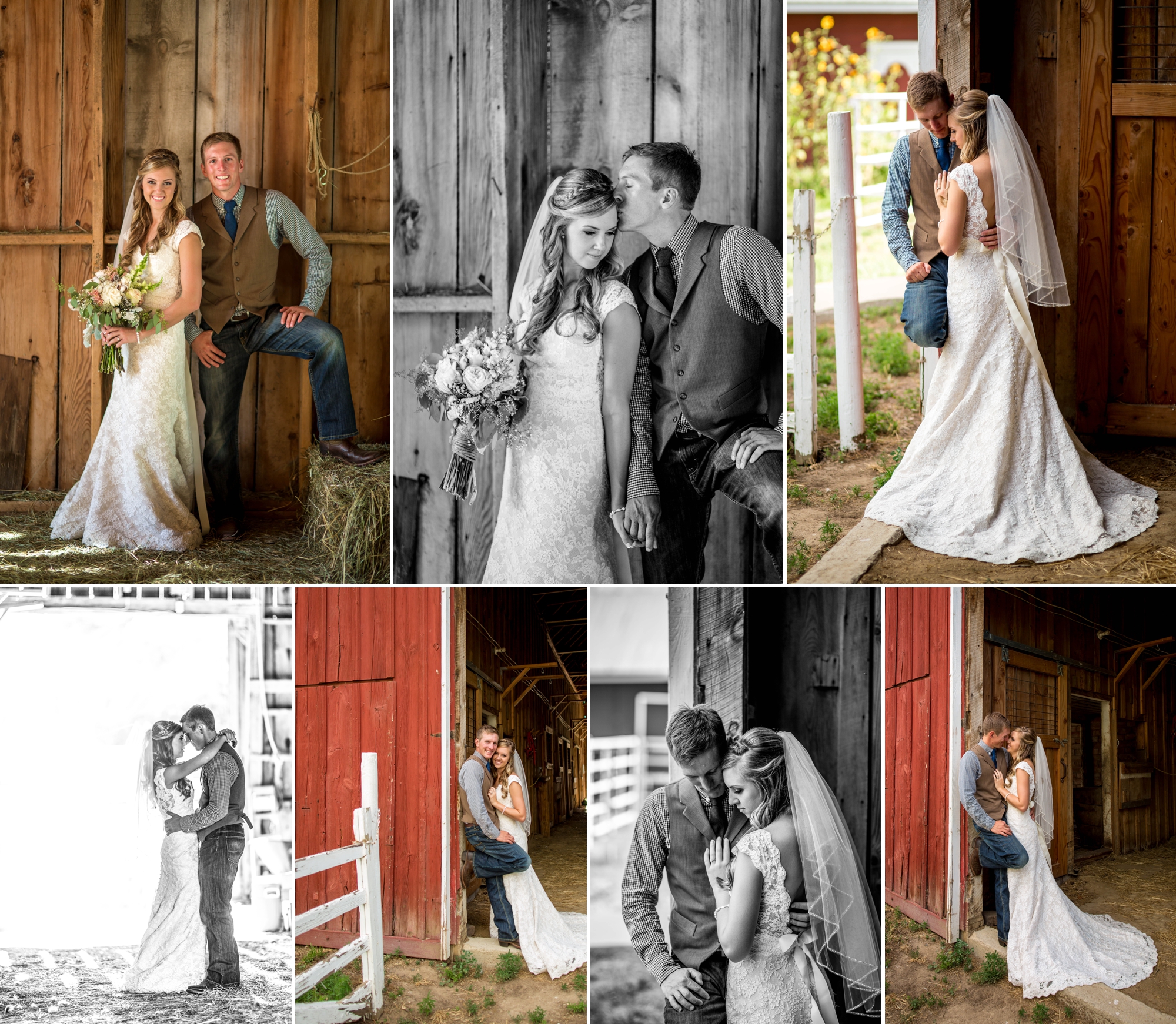 Ya Ya Farm & Orchard - Bride and grooms photos at the barn