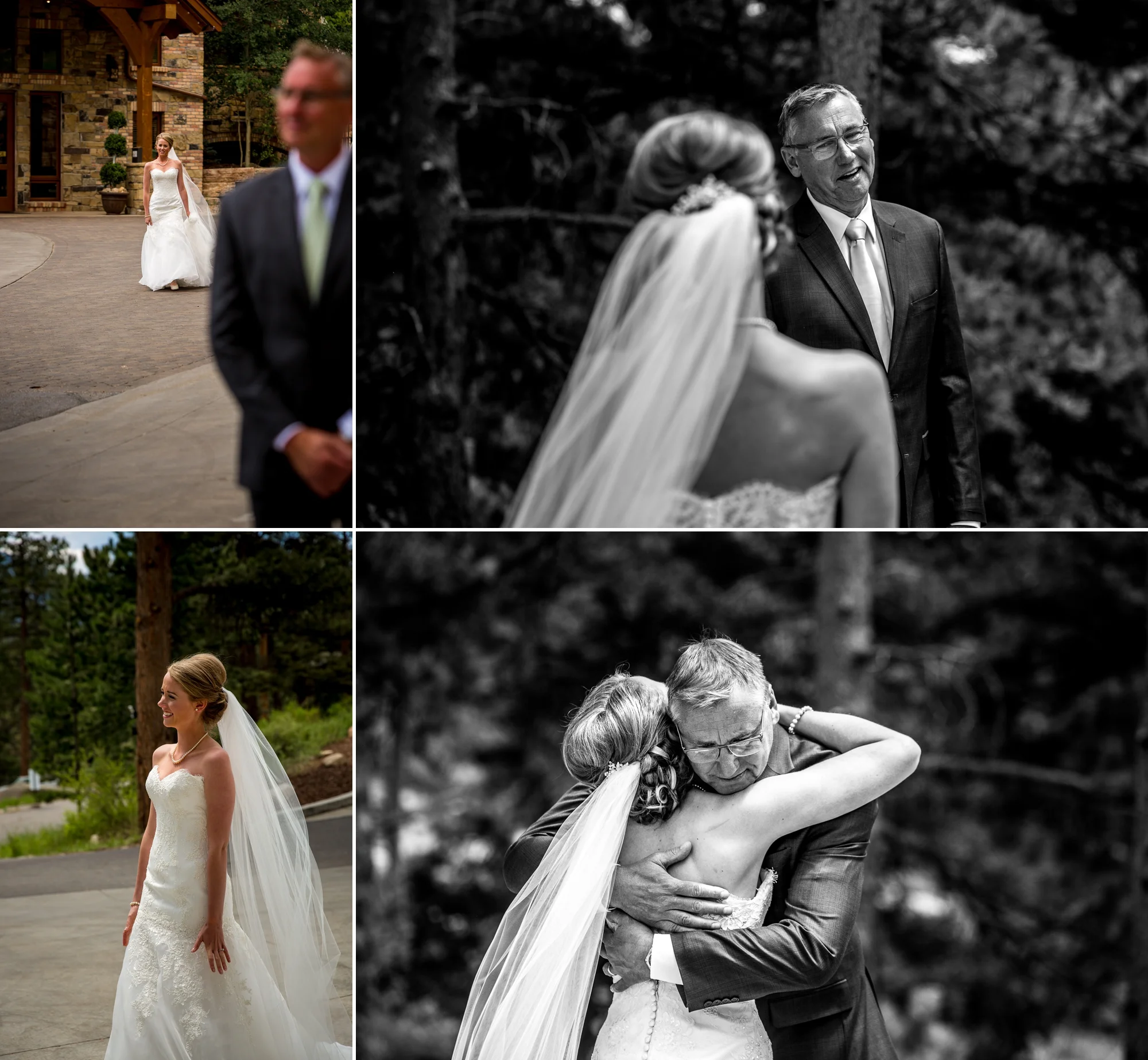Father-daughter first look -Della Terra Mountain Chateau Wedding Photographer