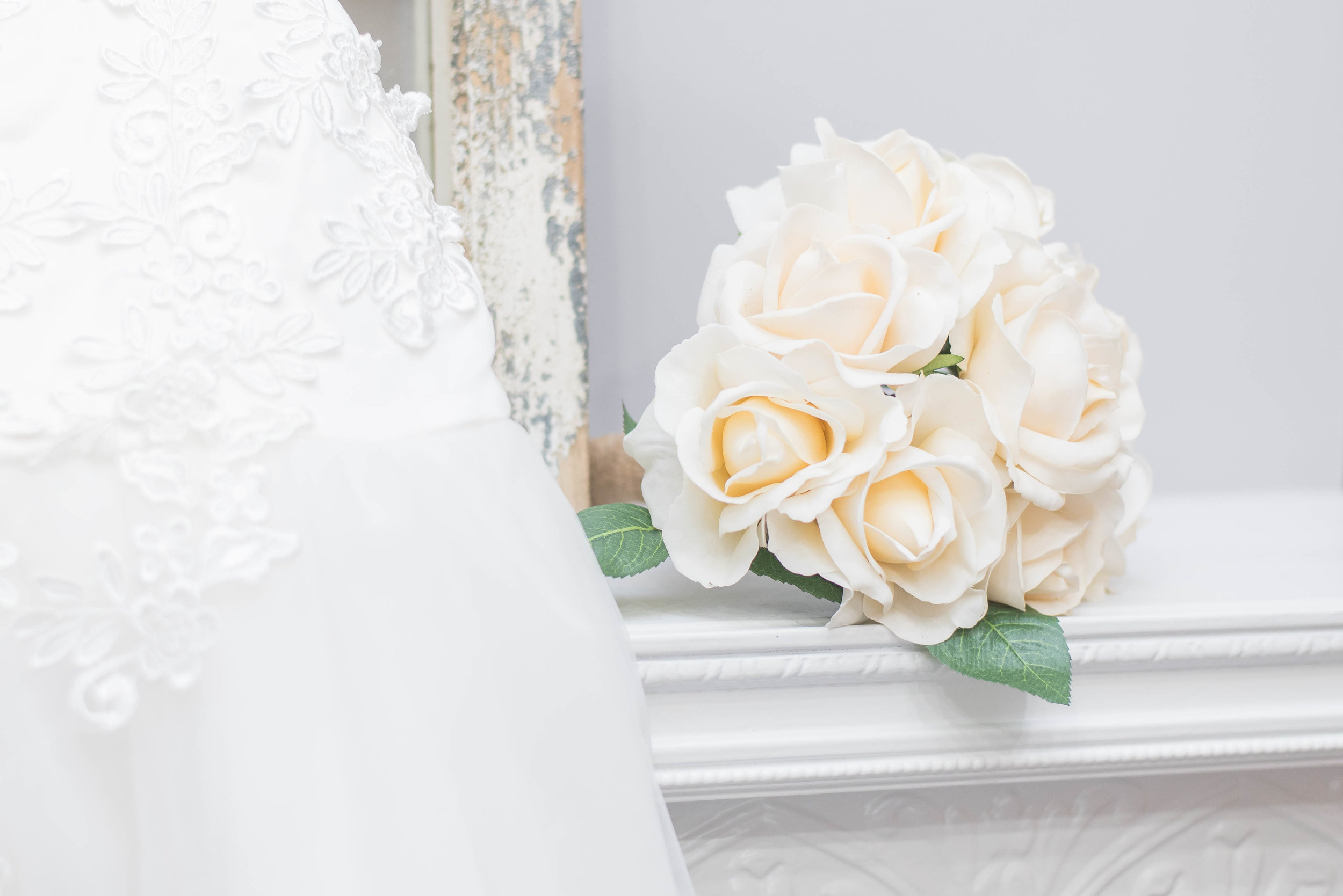 flower girl dress with bouquet