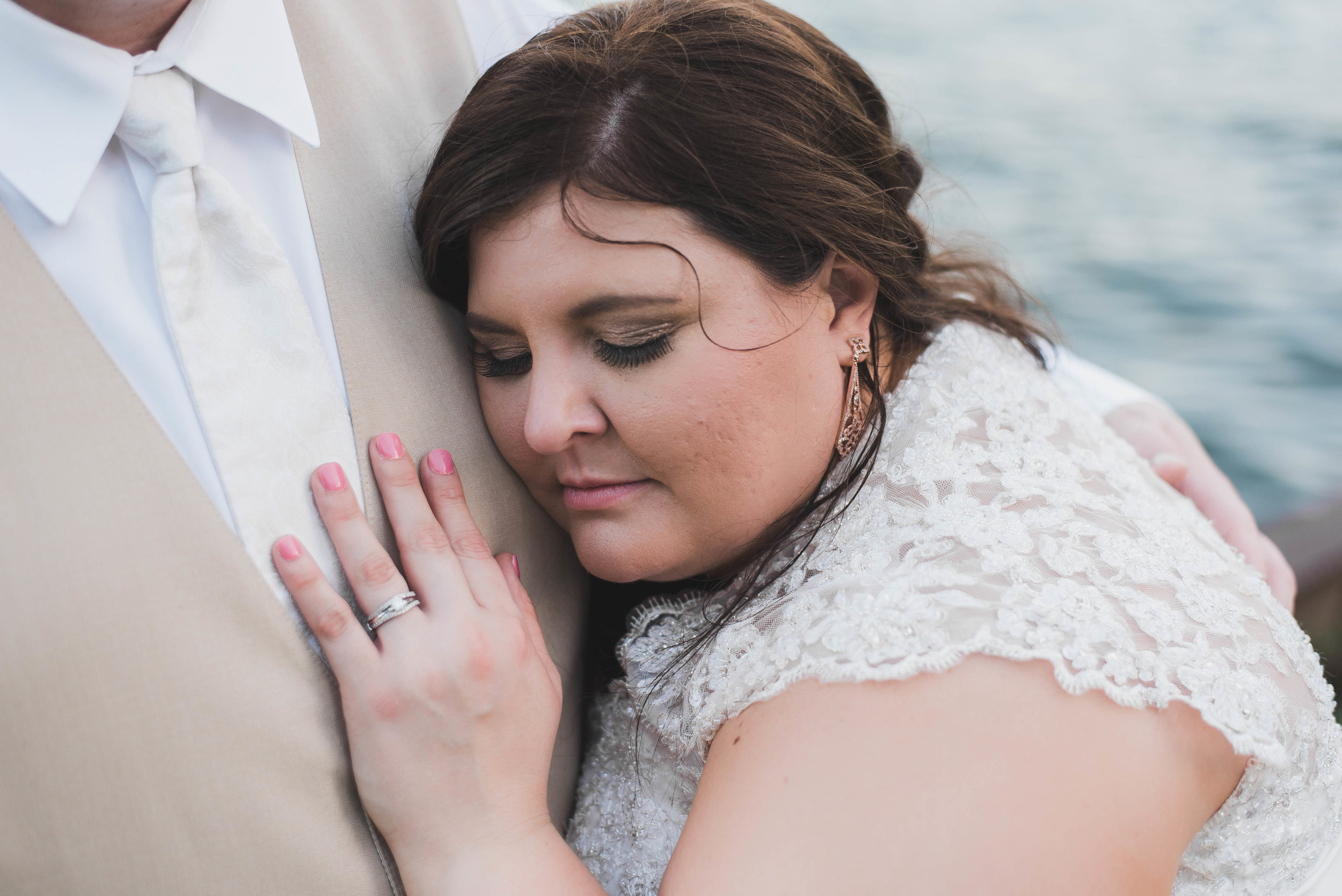 bride looking down