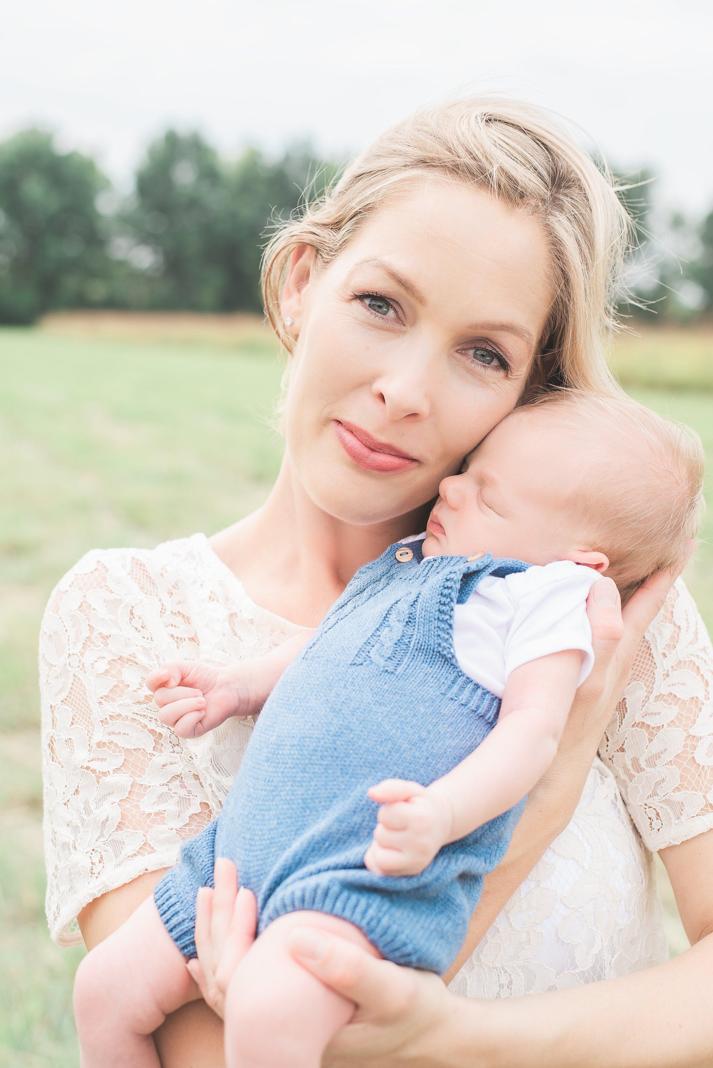 outdoor newborn with mom