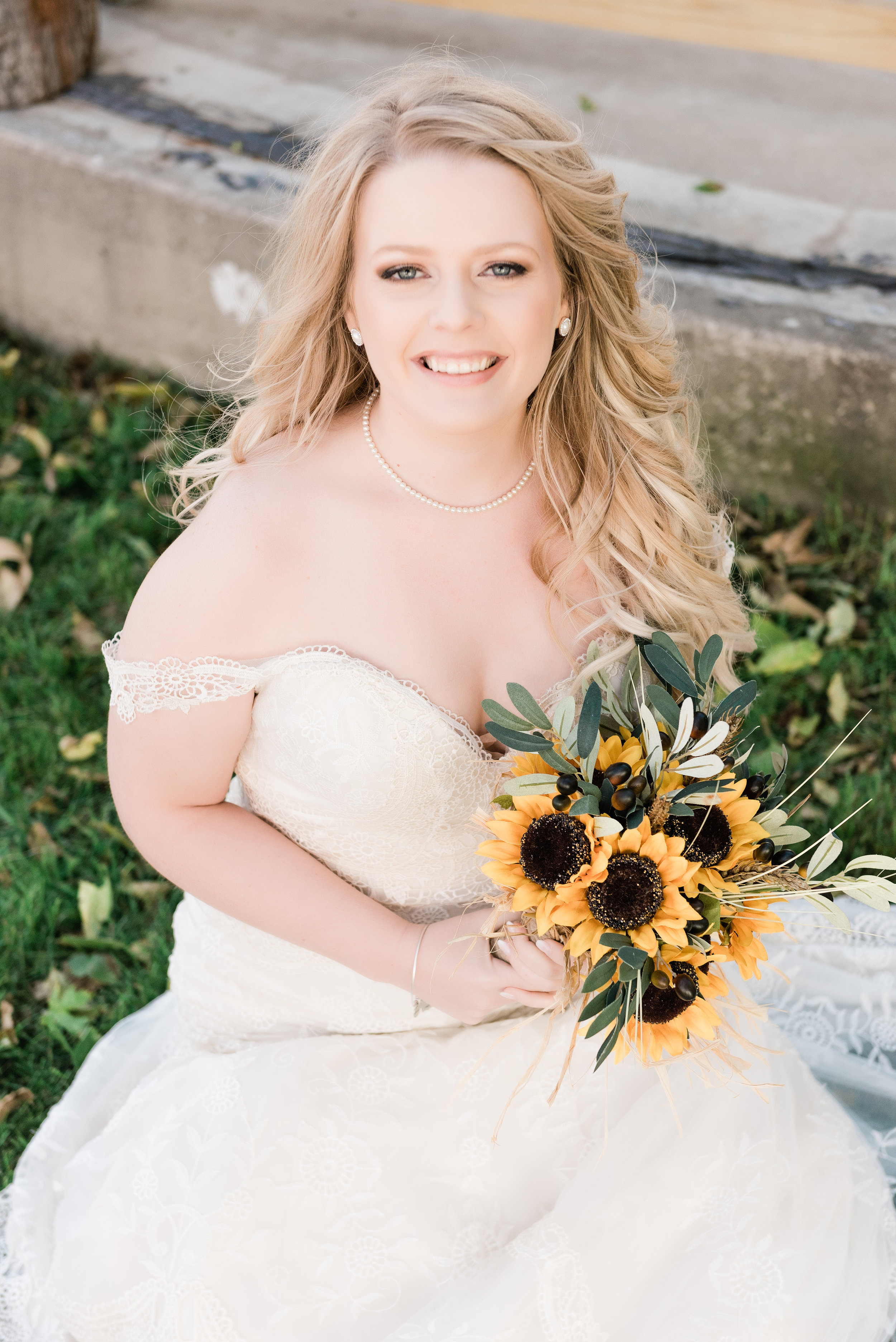 bride looking at camera