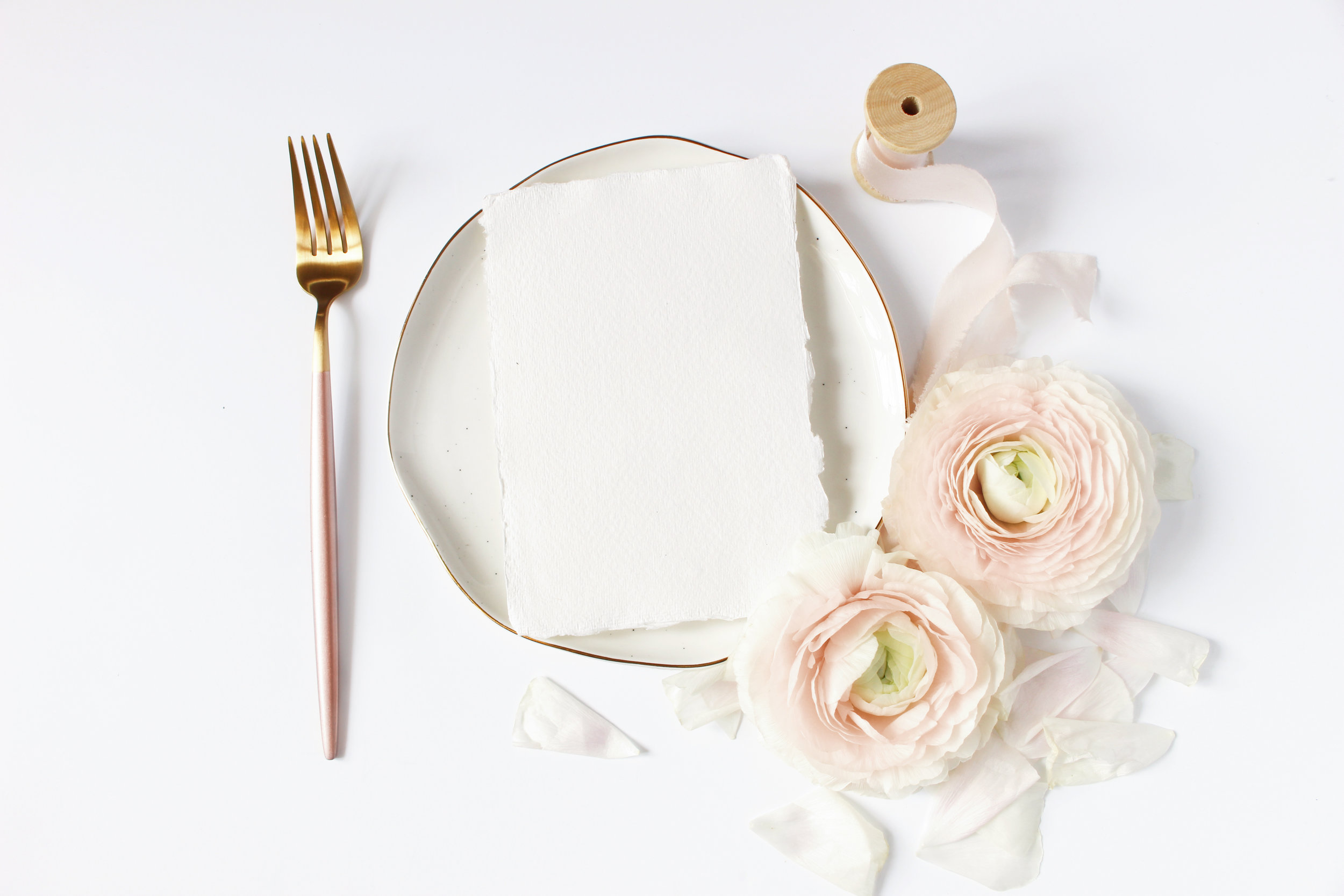 white place setting