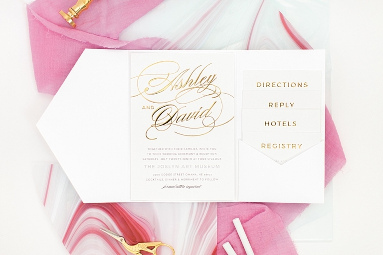 basic invite pink and gold 