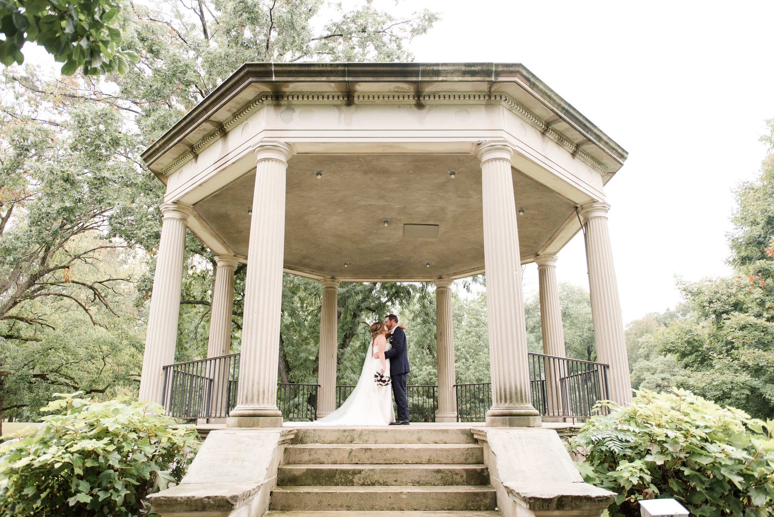 washington park wedding in gazebo