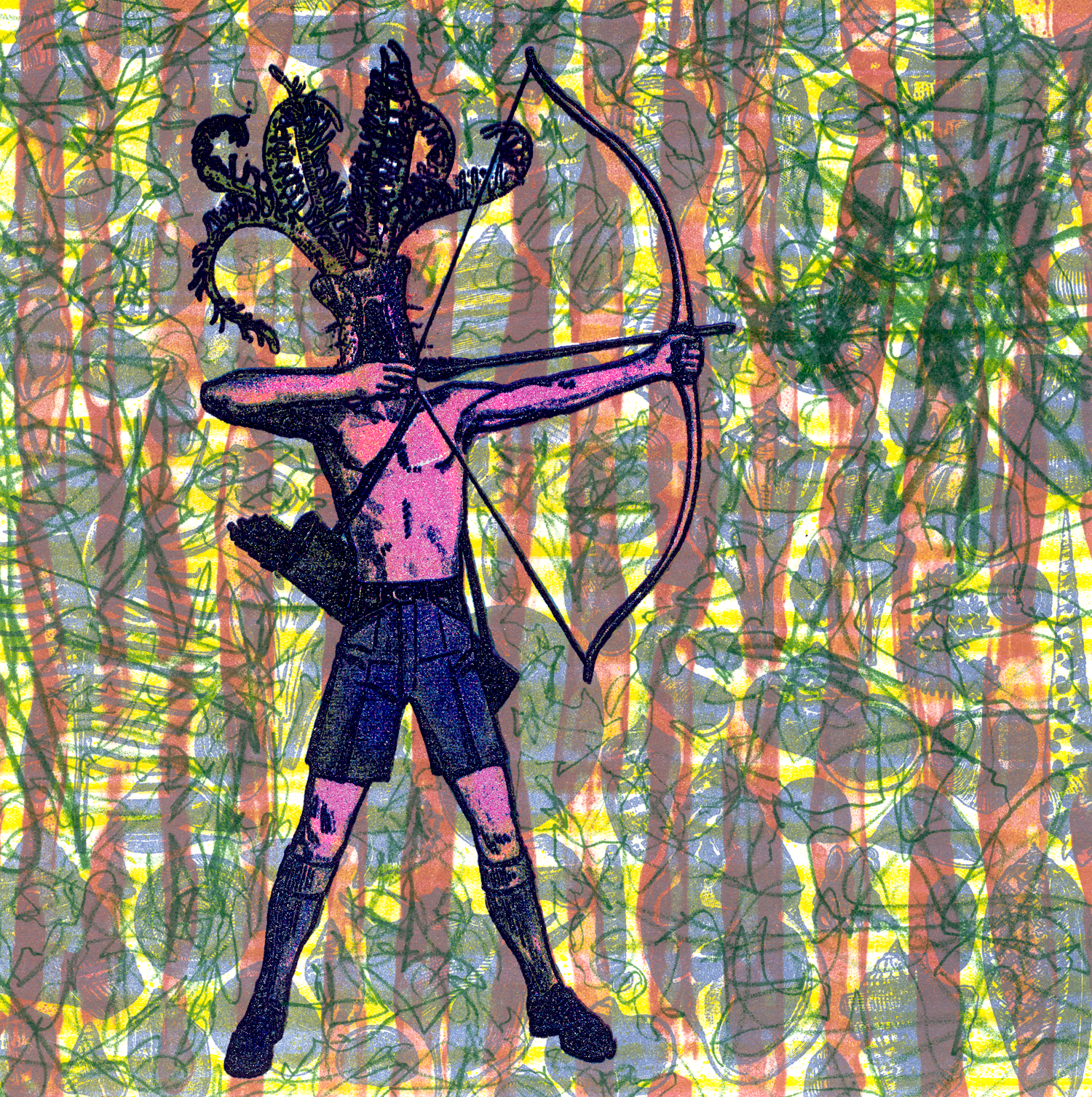 Testimonial V , colour lithograph, 20 cm x 20 cm, 2014 My contribution to the METROPOLIS artist book.