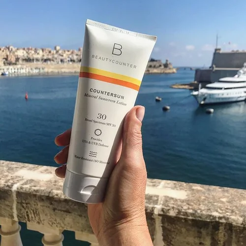 My personal favorite safer sunscreen is Beautycounter's Countersun Mineral Sunscreen Lotion with SPF 30.