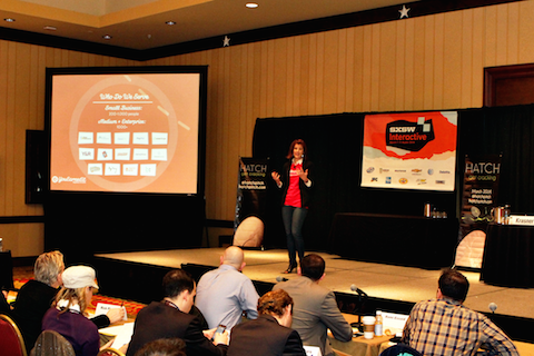 YouEarnedIt CEO, Autumn Manning, presenting at HATCH pitch SXSW 2014.