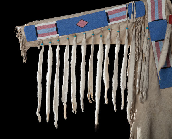 Detail - Nez Perce Men's Warshirt with Ermine Drops and Classic Beadwork