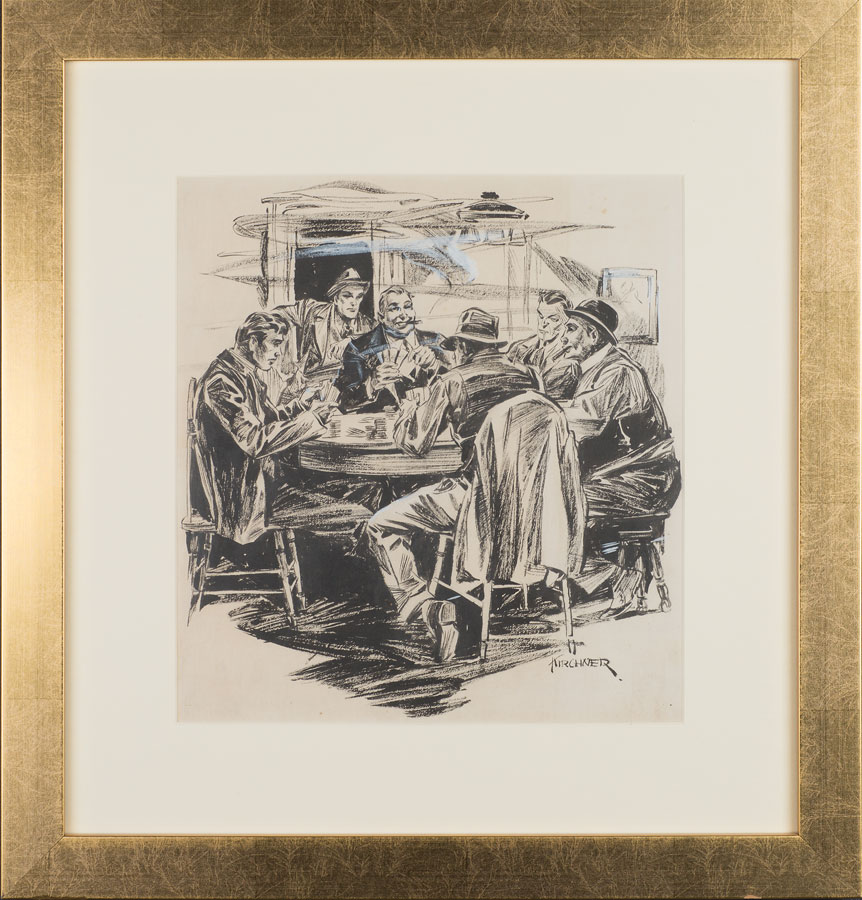 Lot 77 - Harry Kane Kirchner (1912 - 1988) Untitled: Poker Game Sold $182