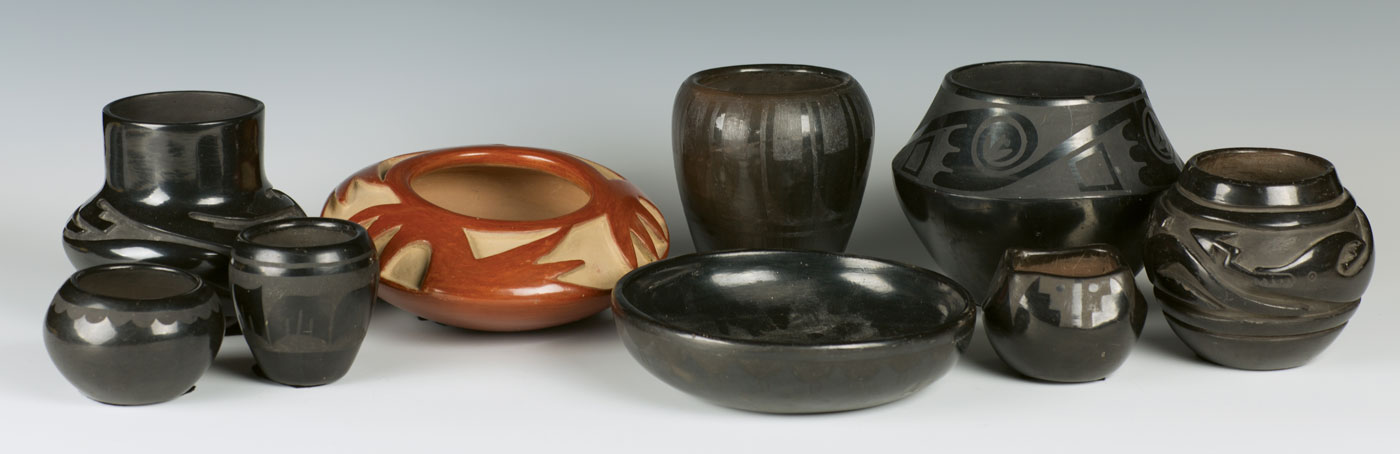 Lot 373 - Collection of San Ildefonso & Santa Clara Pottery Sold $605