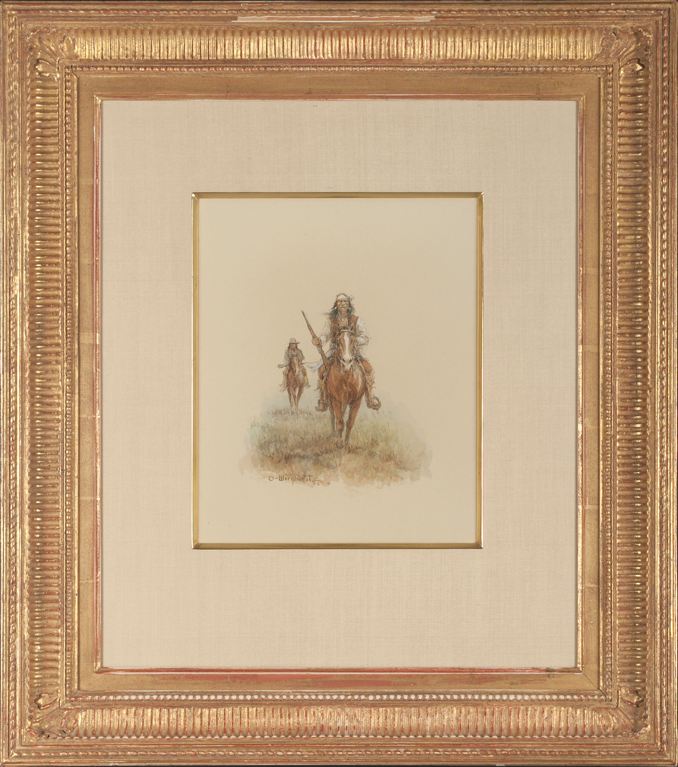 Lot 194: One of several lots by Snuff's friend Olaf Wieghorst Brian Lebel's Mesa Auction - January 21, 2017 Sold $1,534