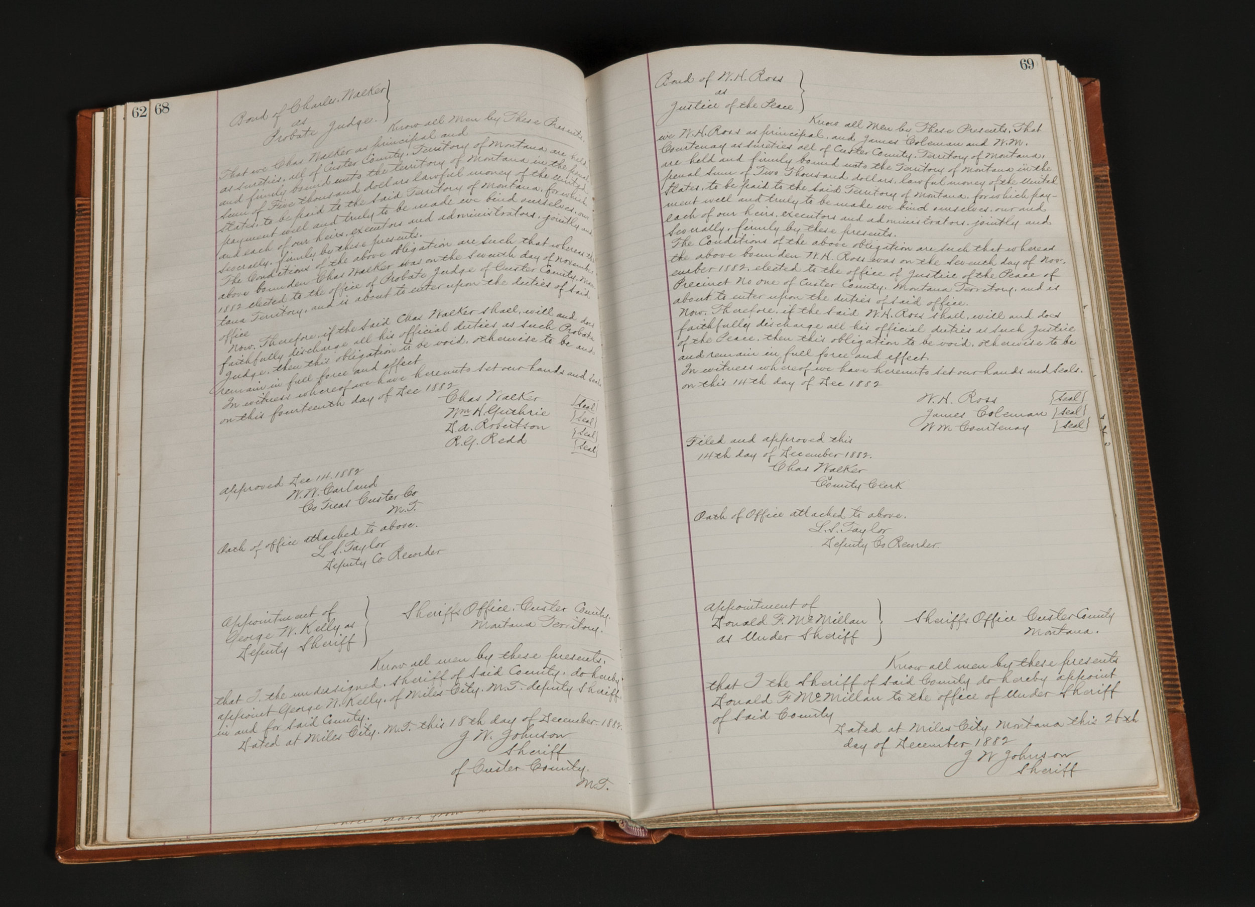 Lot 305: Montana Territorial Official Bond Record. Brian Lebel's Mesa Auction - January 21, 2017 Sold $472