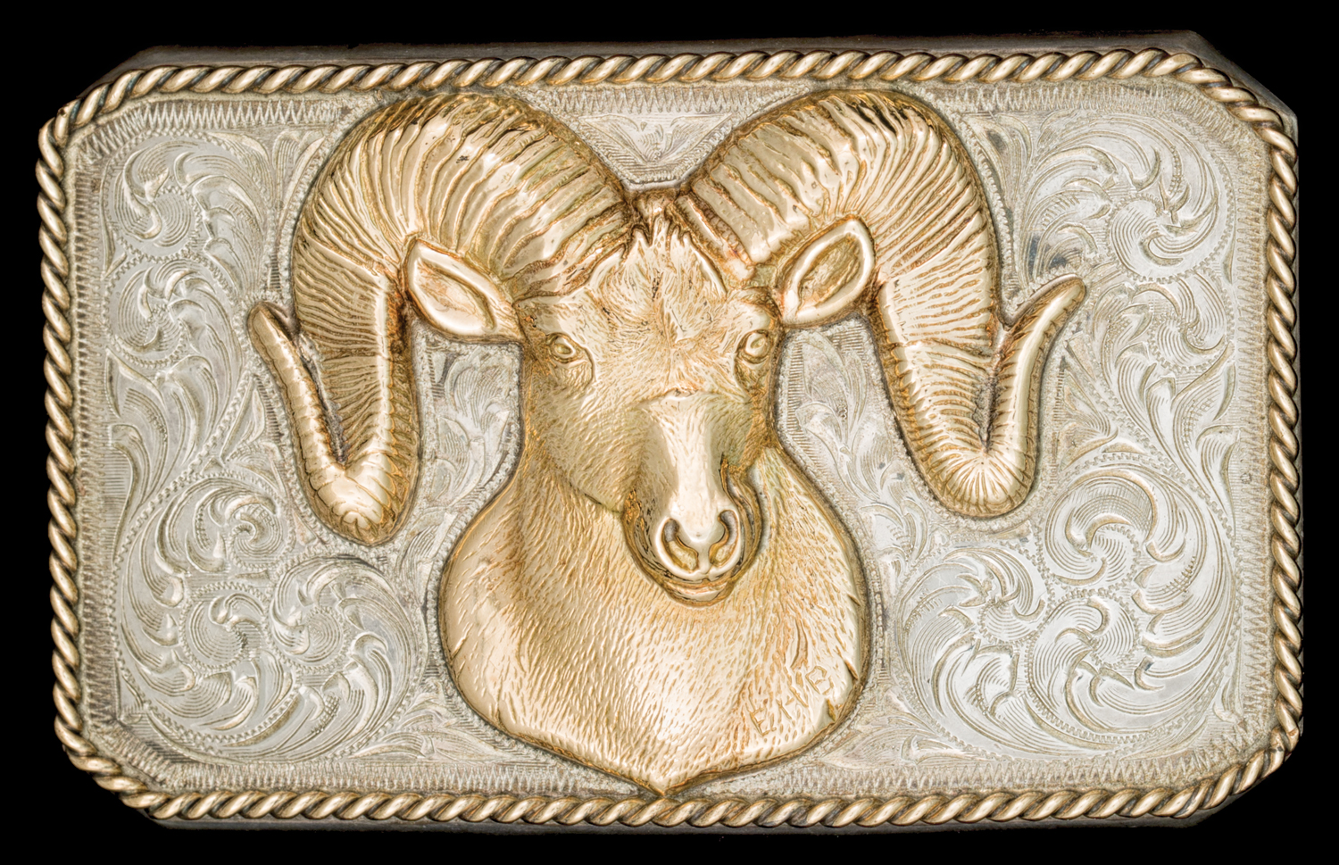 Lot 78: Edward H. Bohlin Bighorn Sheep Trophy Buckle, Sold $4,720 EX: Harry Hudson Collection.