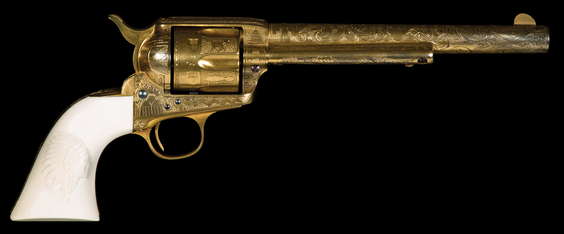 Concho #122 38mm Western cráneo cruzadas 1861 revolver Colt Antik-Plata
