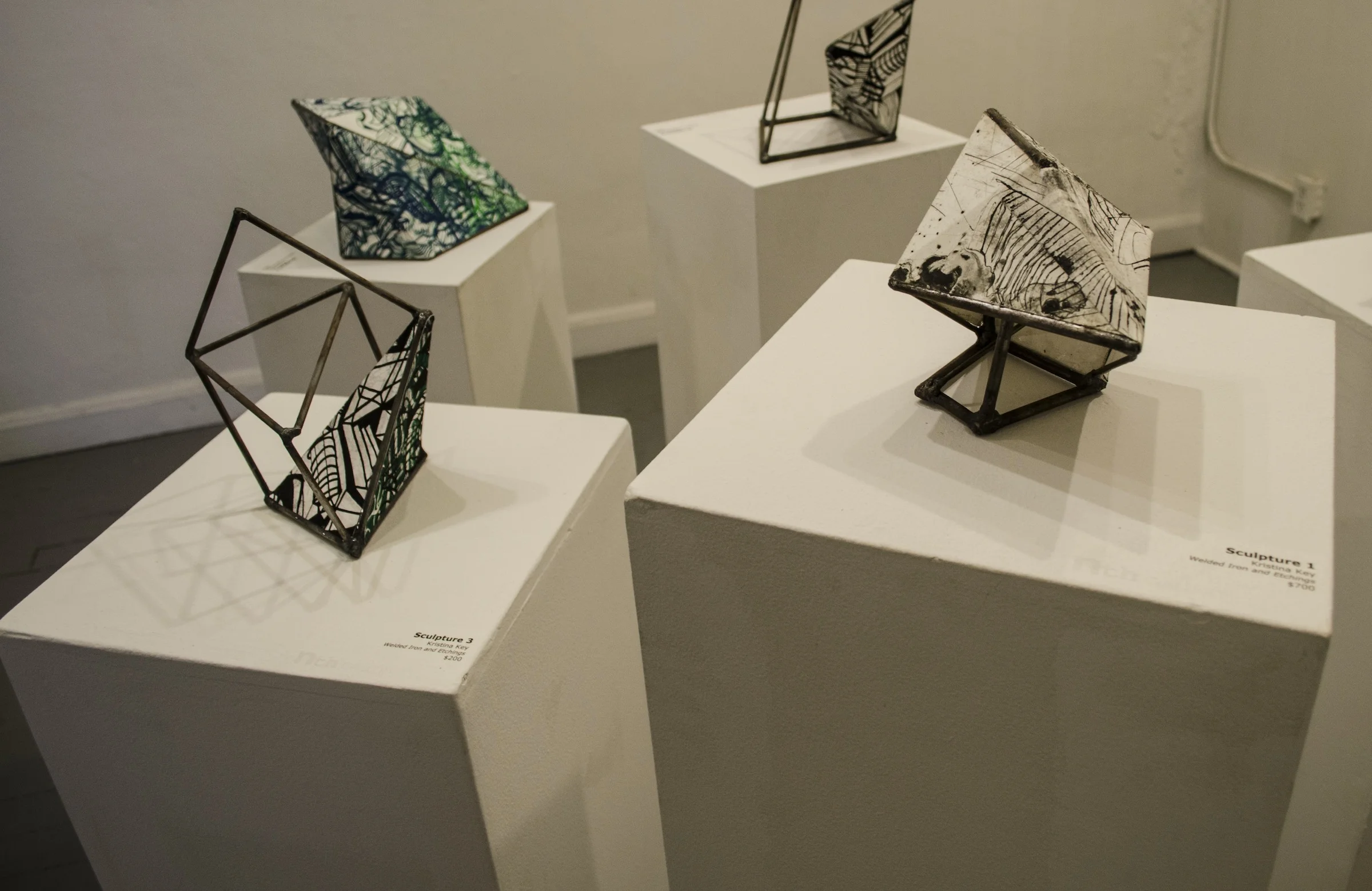 Welded iron-print sculptures