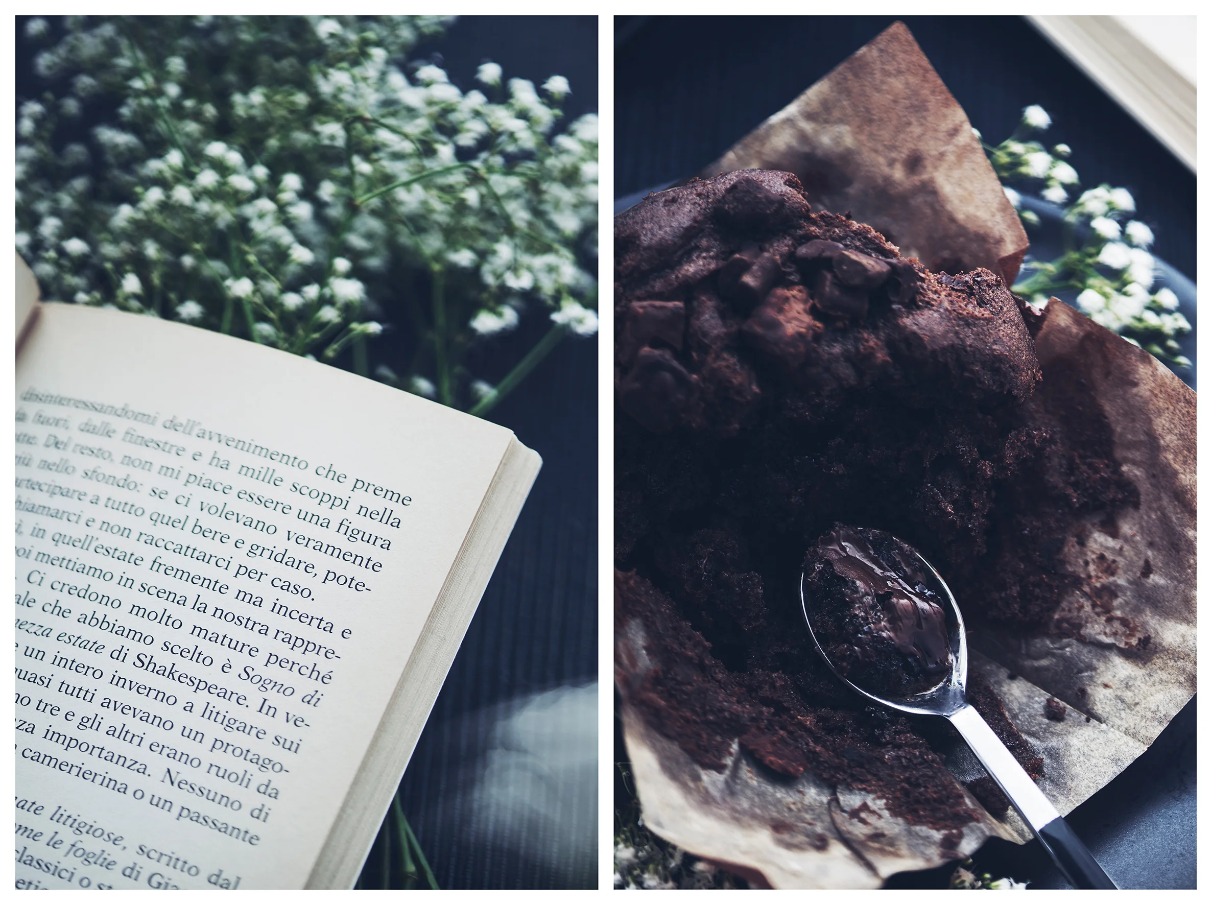 Food Photography Chocolate Muffins filled with Nutella