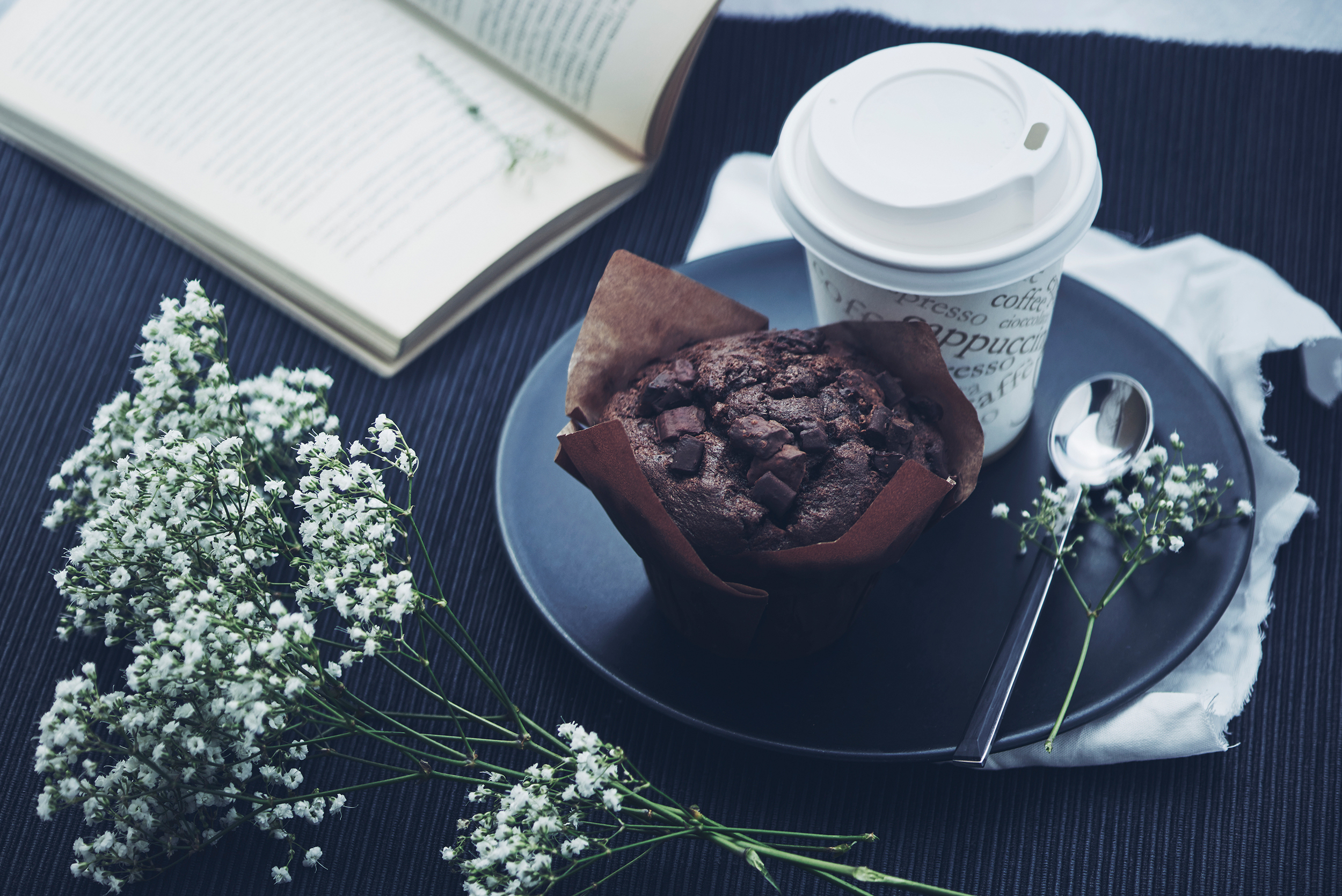Food Photography Chocolate Muffins filled with Nutella