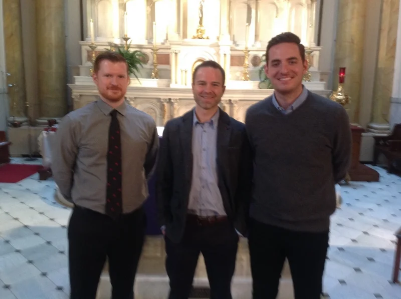 MATT CURRIER (CATECHUMEN), JERR RIGGS (CATECHUMEN), ZAC LOWDER (CANDIDATE)